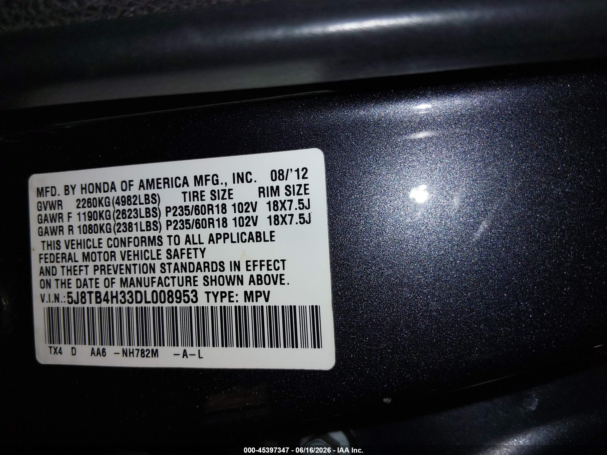 2013 Acura Rdx   Gray vin: 5J8TB4H33DL008953
