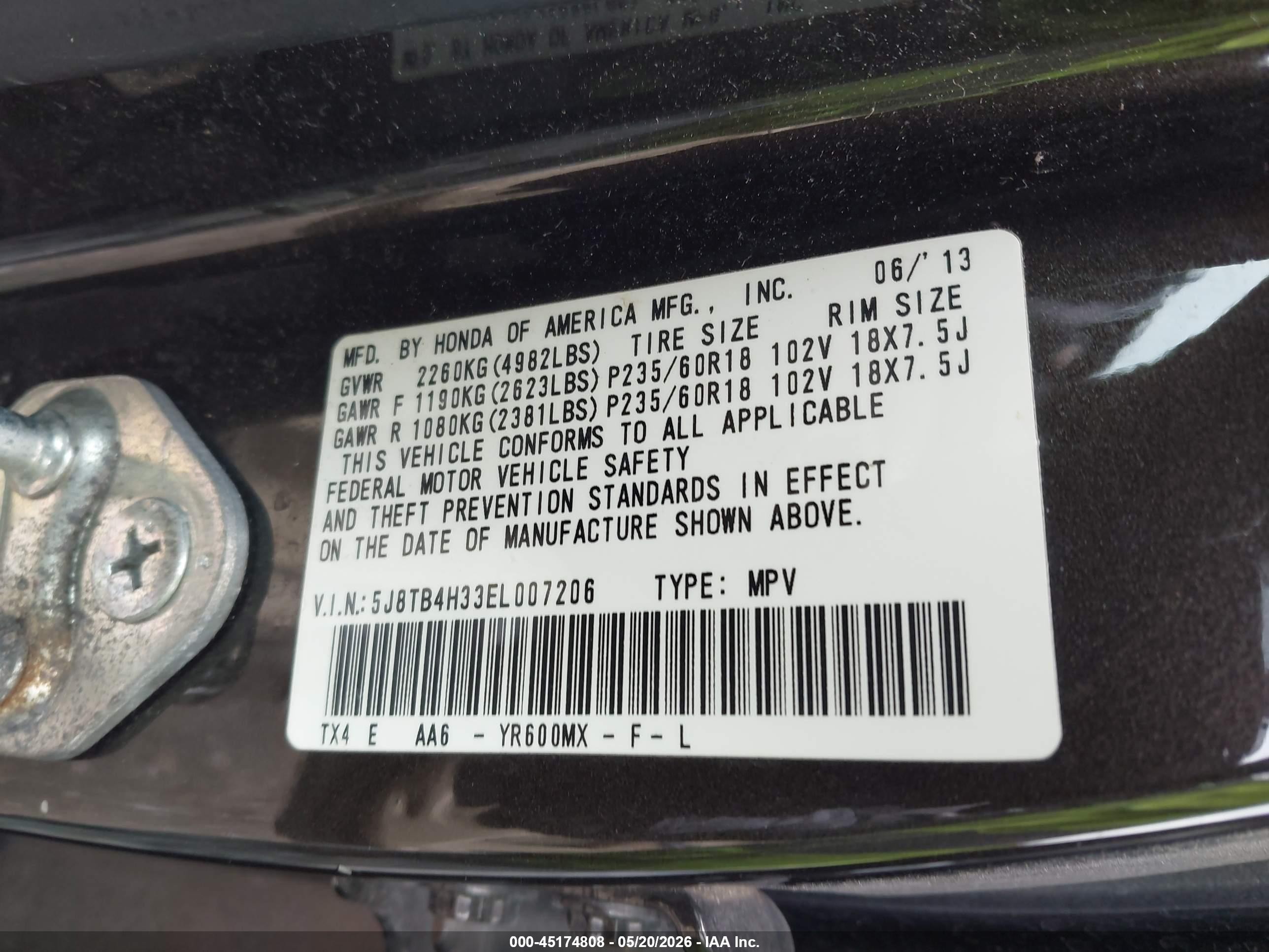 2014 Acura Rdx Gray vin: 5J8TB4H33EL007206