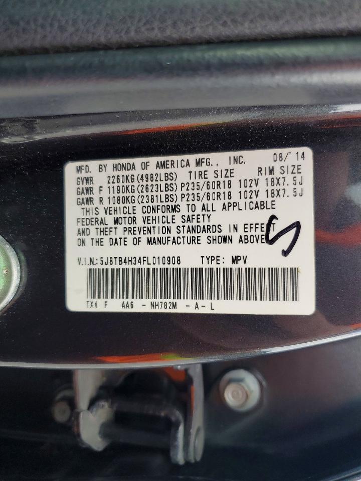 2015 Acura Rdx Gray vin: 5J8TB4H34FL010908