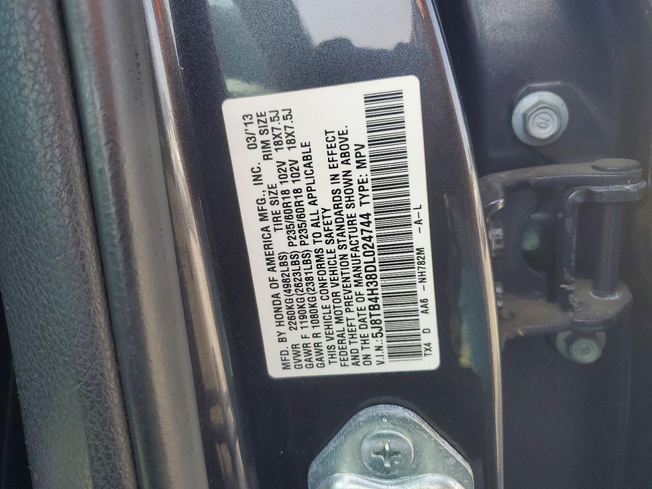 2013 Acura Rdx Gray vin: 5J8TB4H38DL024744