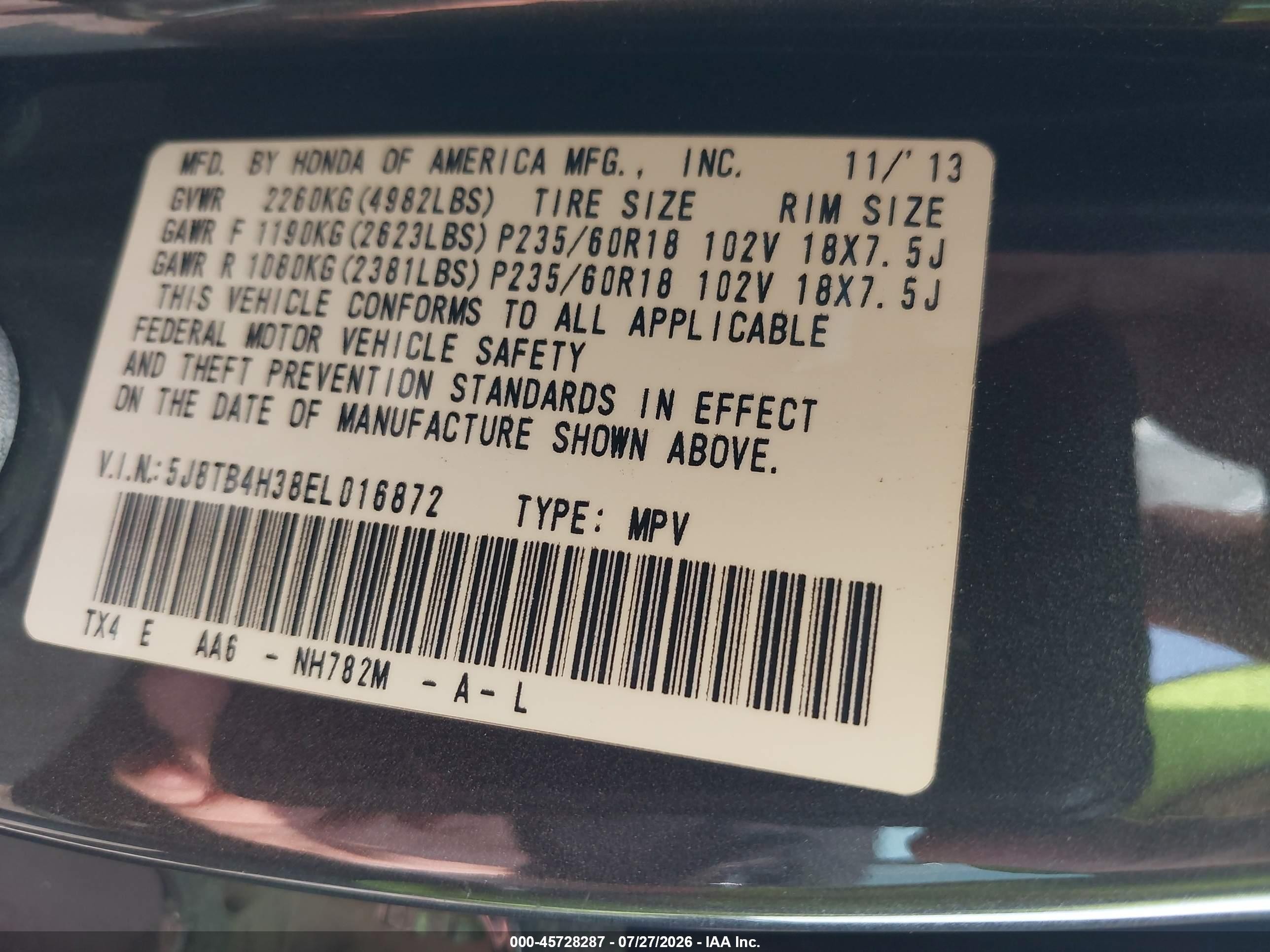 2014 Acura Rdx   Gray vin: 5J8TB4H38EL016872