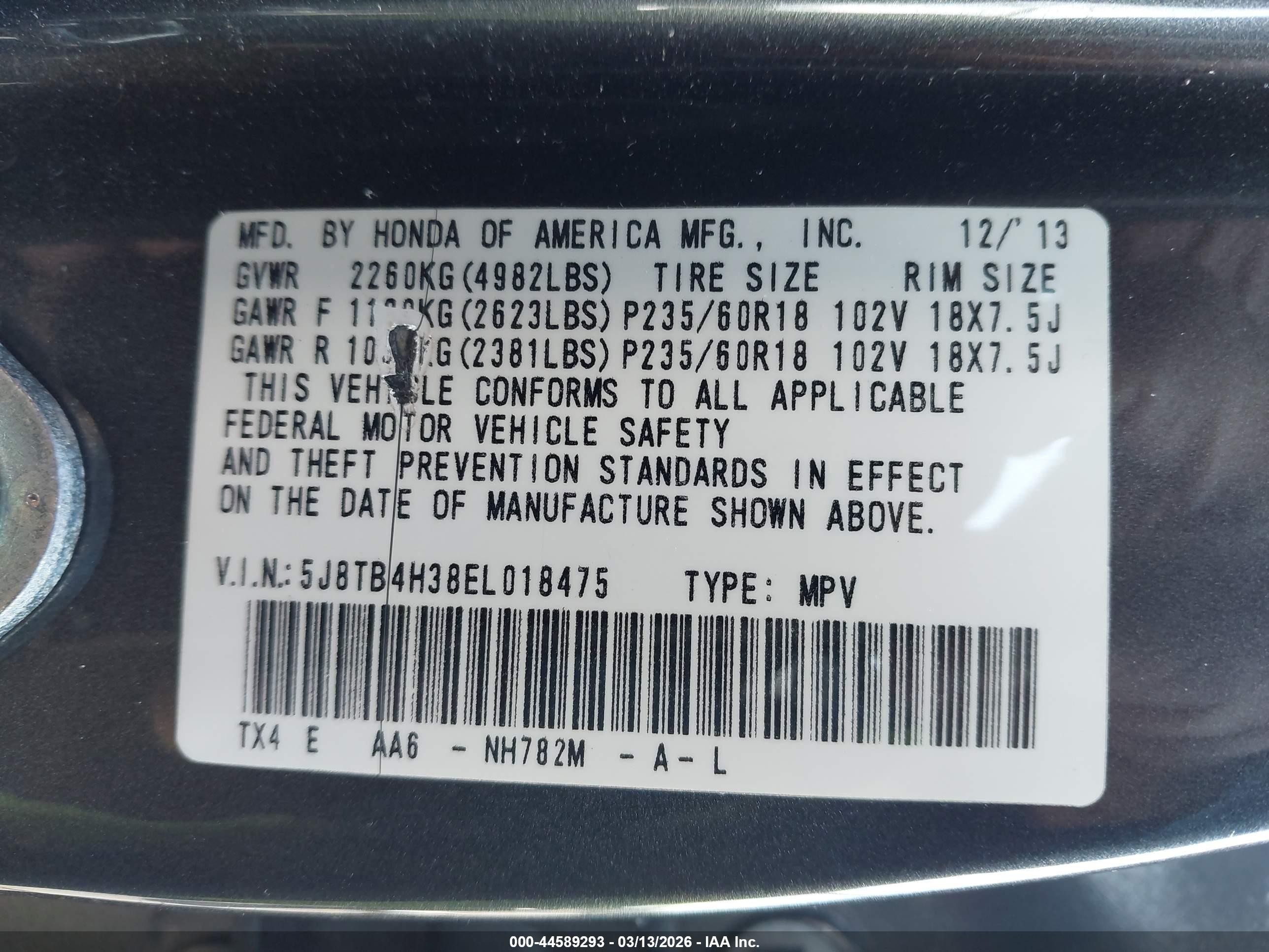2014 Acura Rdx   Black vin: 5J8TB4H38EL018475