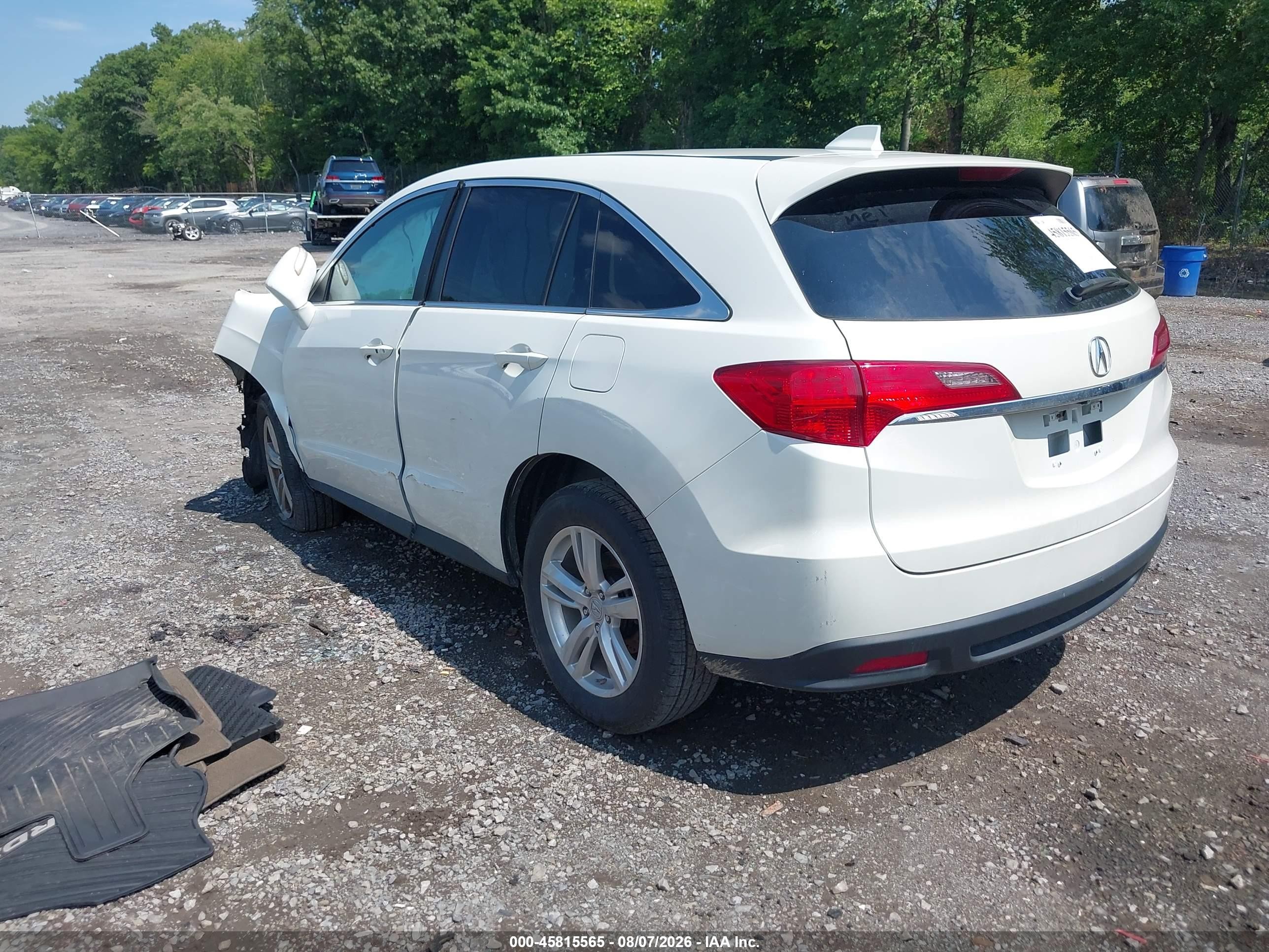 2015 Acura Rdx   White vin: 5J8TB4H50FL005304