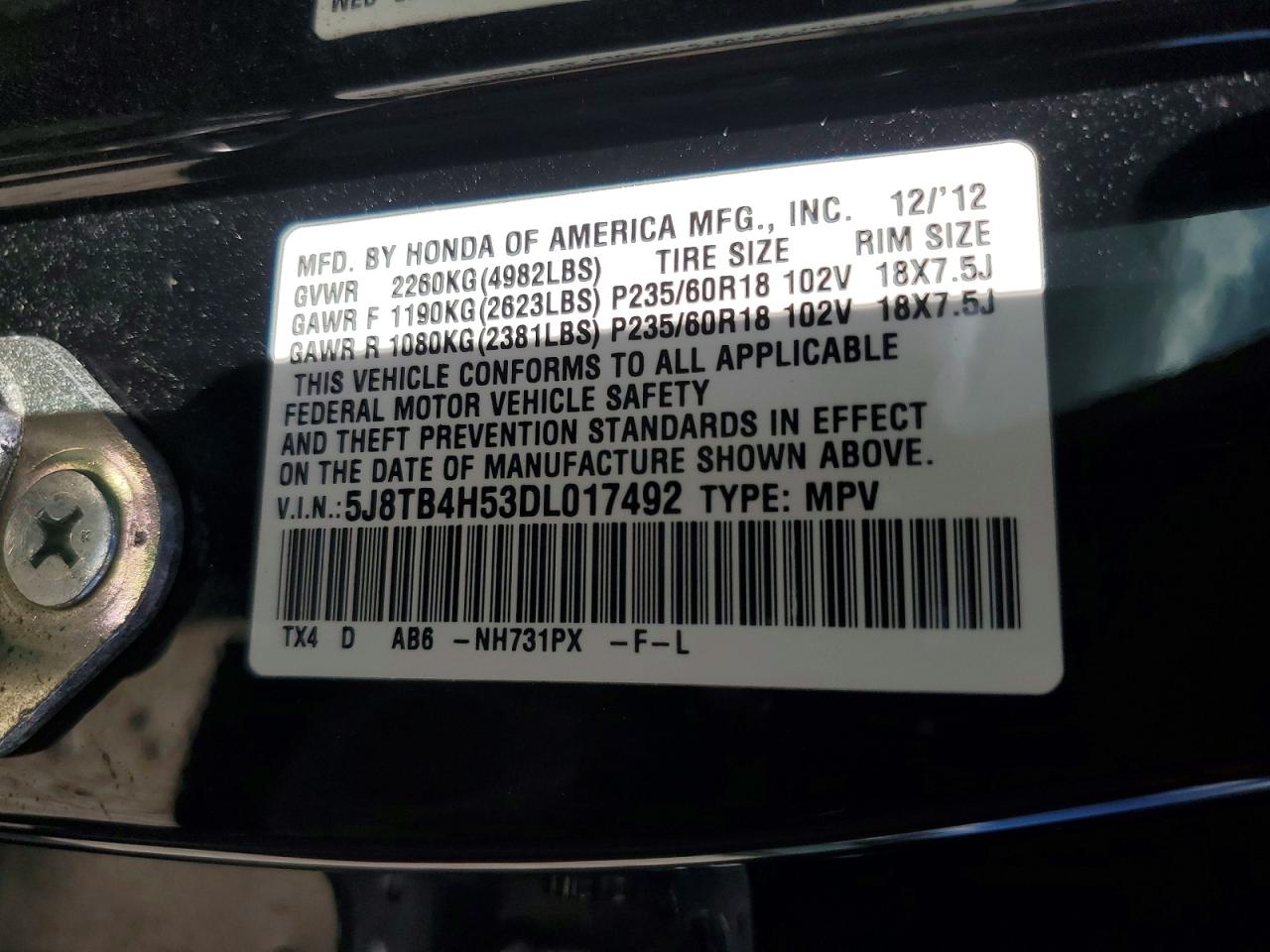 2013 Acura Rdx Technology Black vin: 5J8TB4H53DL017492
