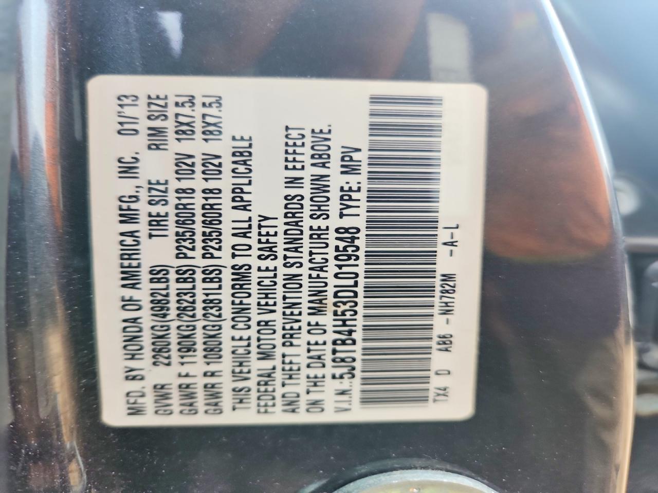 2013 Acura Rdx Technology Gray vin: 5J8TB4H53DL019548
