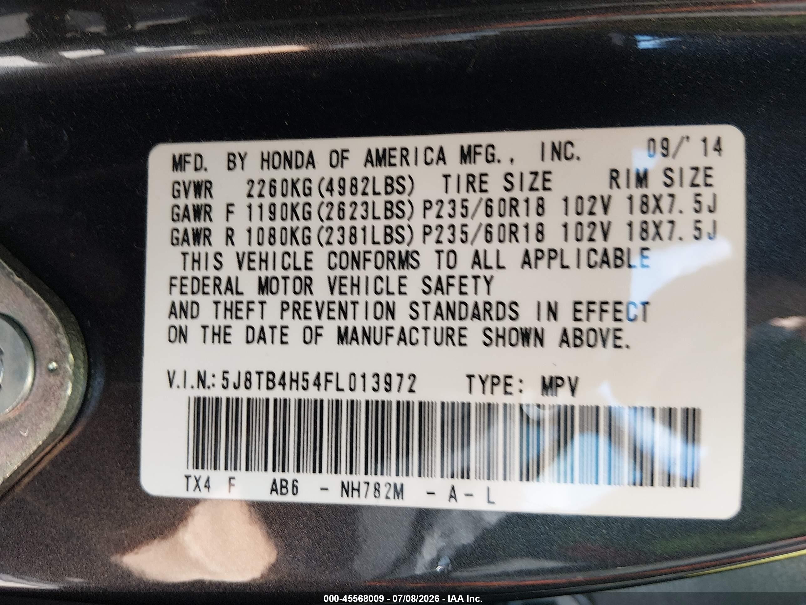 2015 Acura Rdx   Gray vin: 5J8TB4H54FL013972