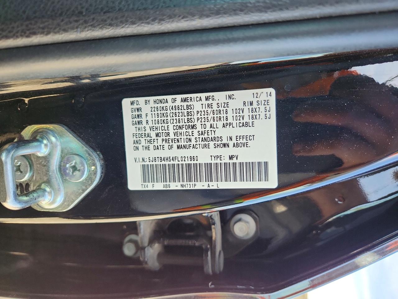 2015 Acura Rdx Technology Black vin: 5J8TB4H54FL021960