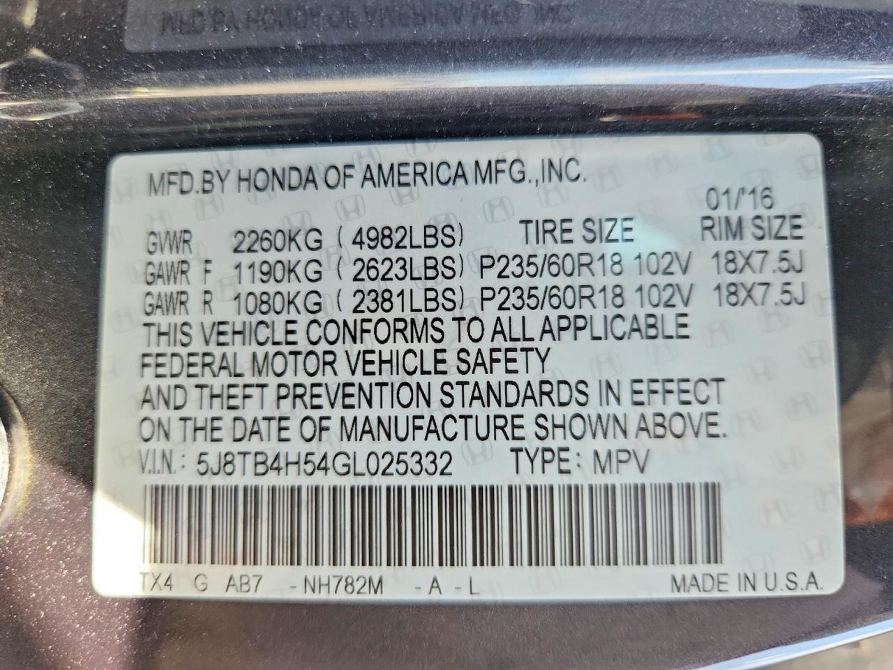 2016 Acura Rdx Technology Gray vin: 5J8TB4H54GL025332