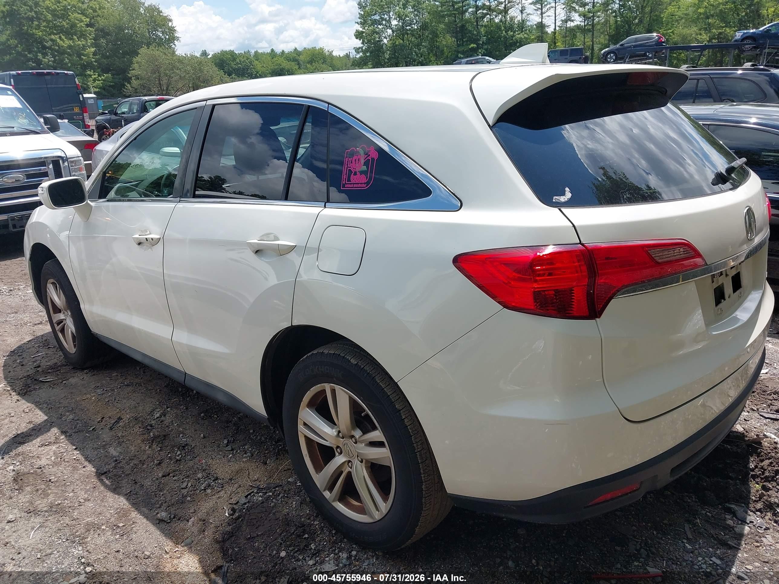 2013 Acura Rdx   White vin: 5J8TB4H55DL009863