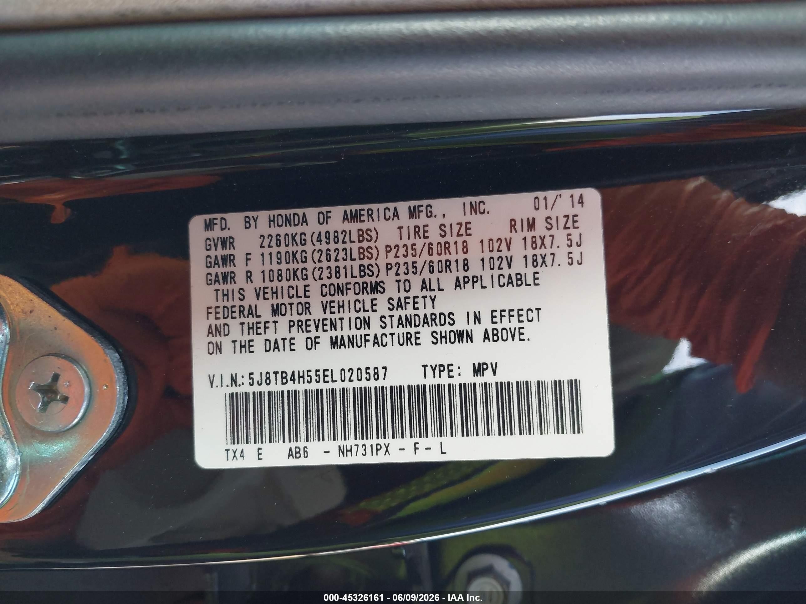 2014 Acura Rdx   Black vin: 5J8TB4H55EL020587