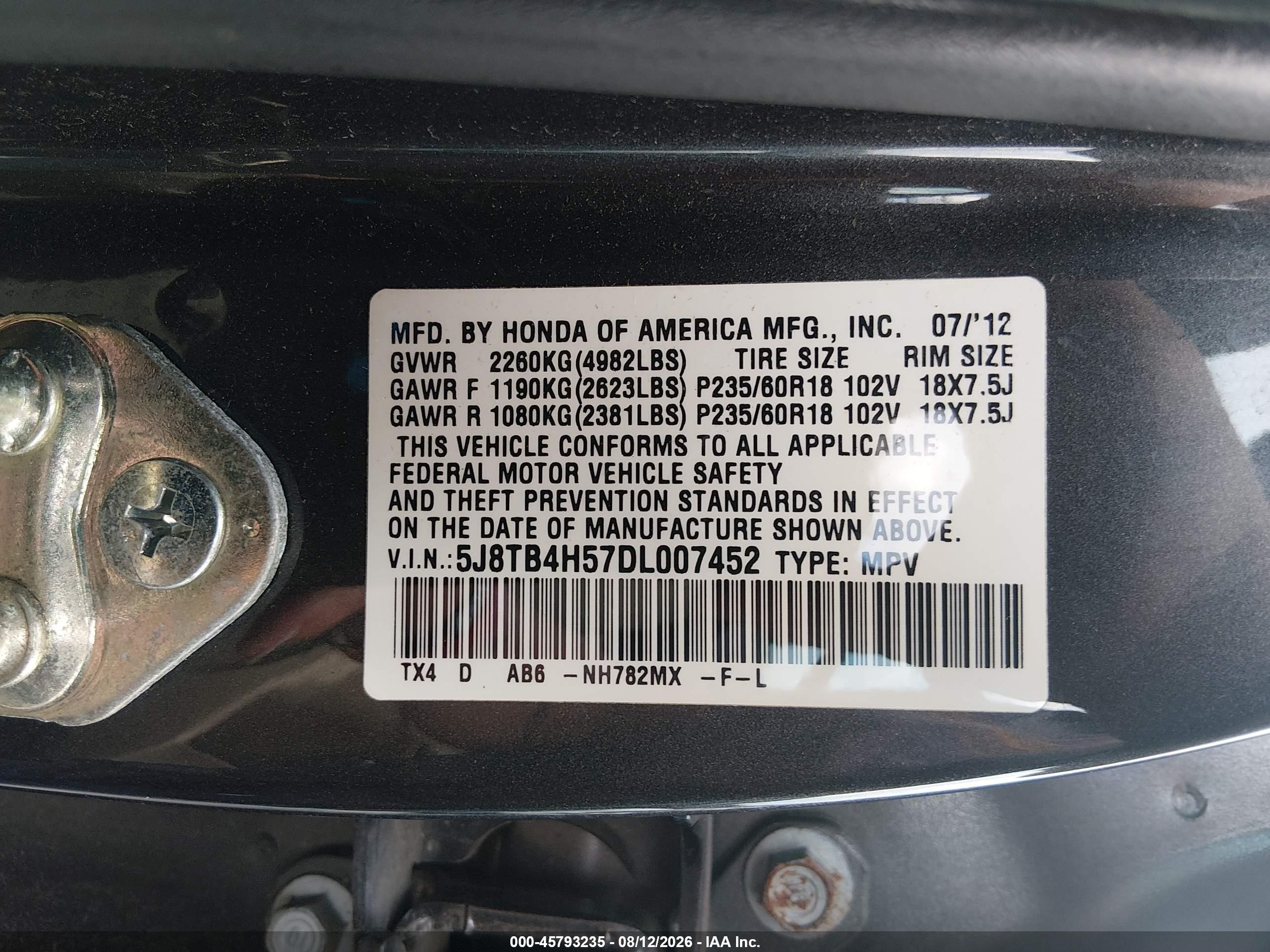 2013 Acura Rdx   Gray vin: 5J8TB4H57DL007452