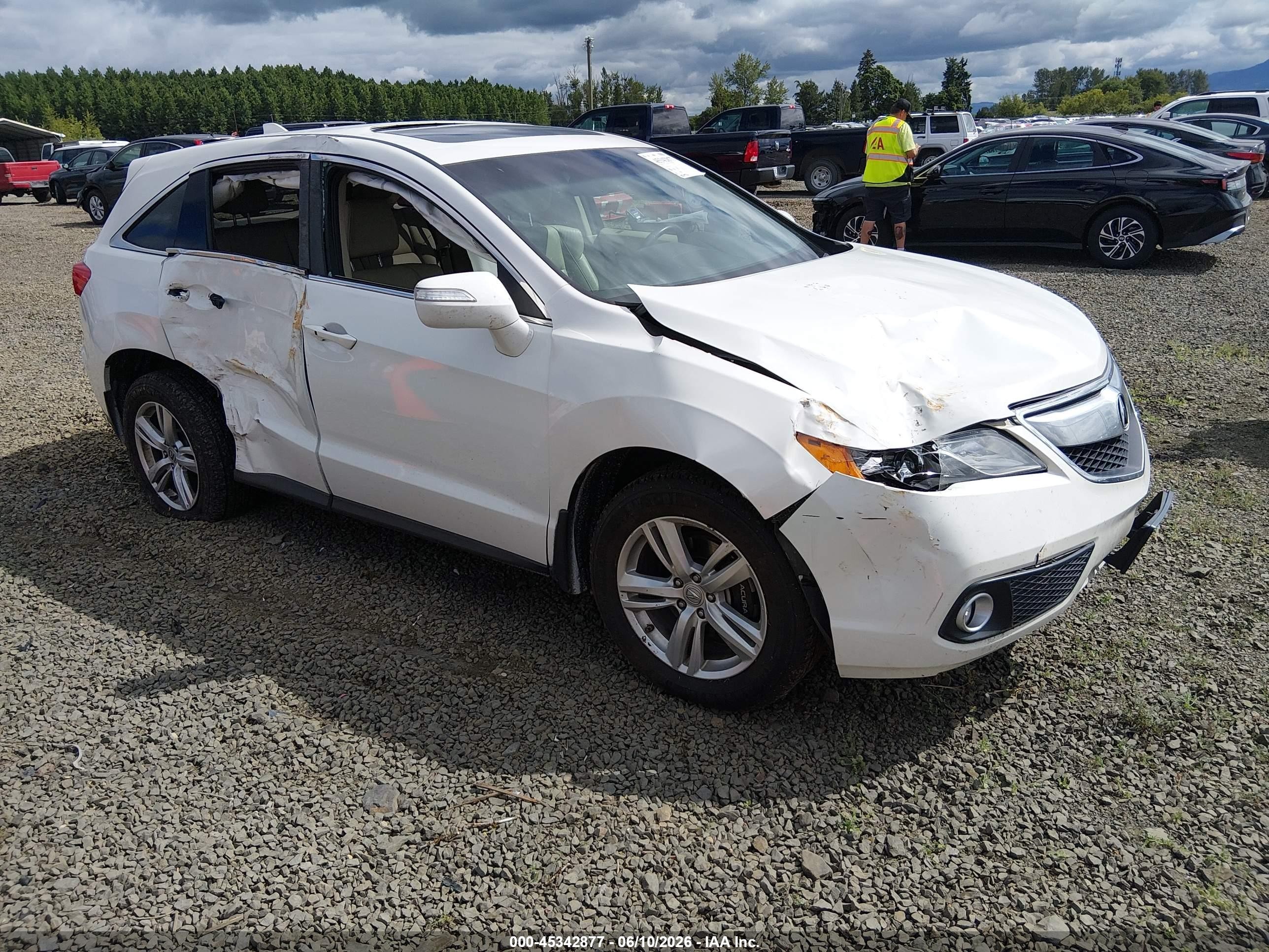 2015 Acura Rdx   White vin: 5J8TB4H57FL008166