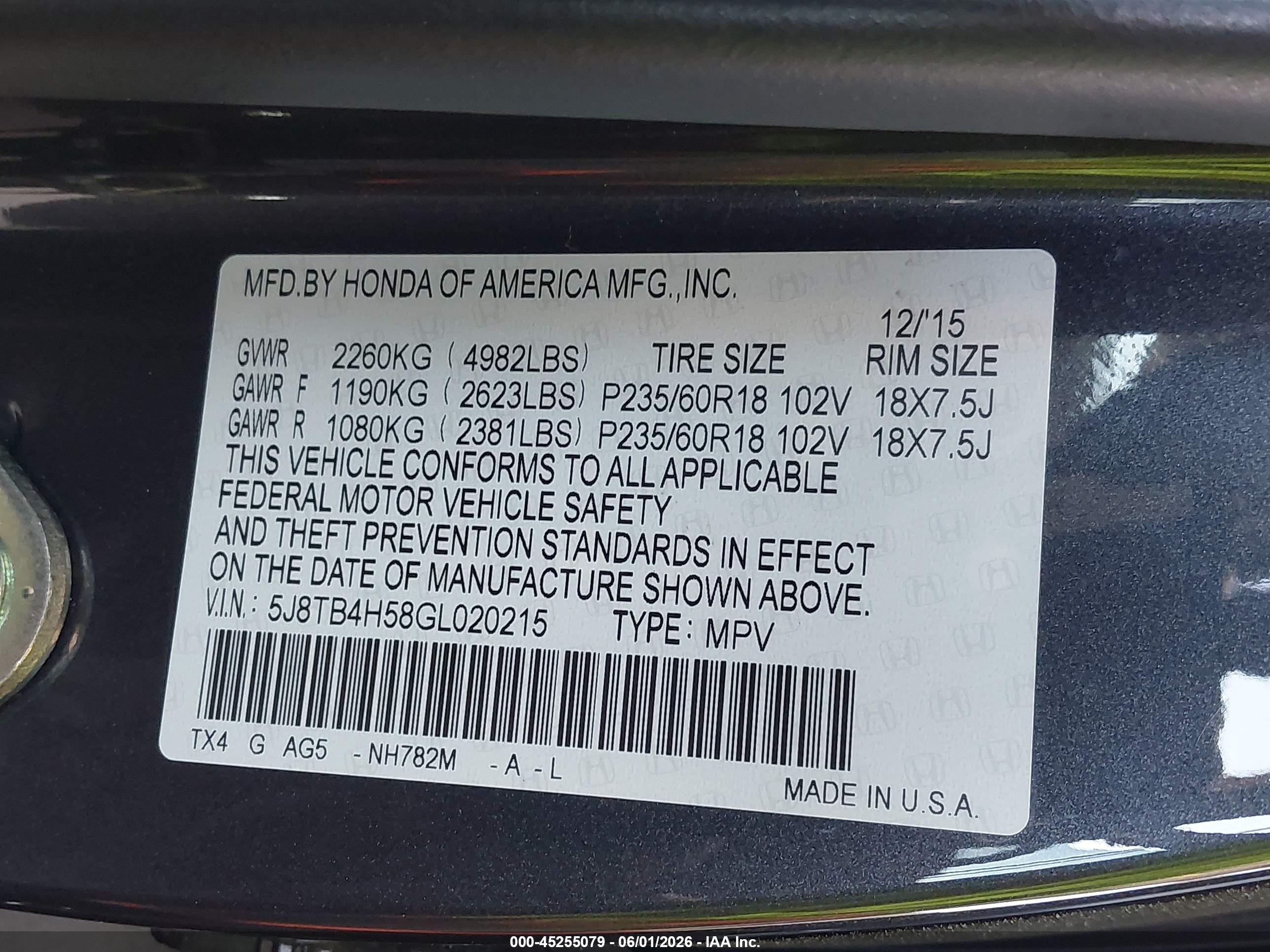 2016 Acura Rdx Technology   Acurawatch Plus Packages/technology Package Серый vin: 5J8TB4H58GL020215
