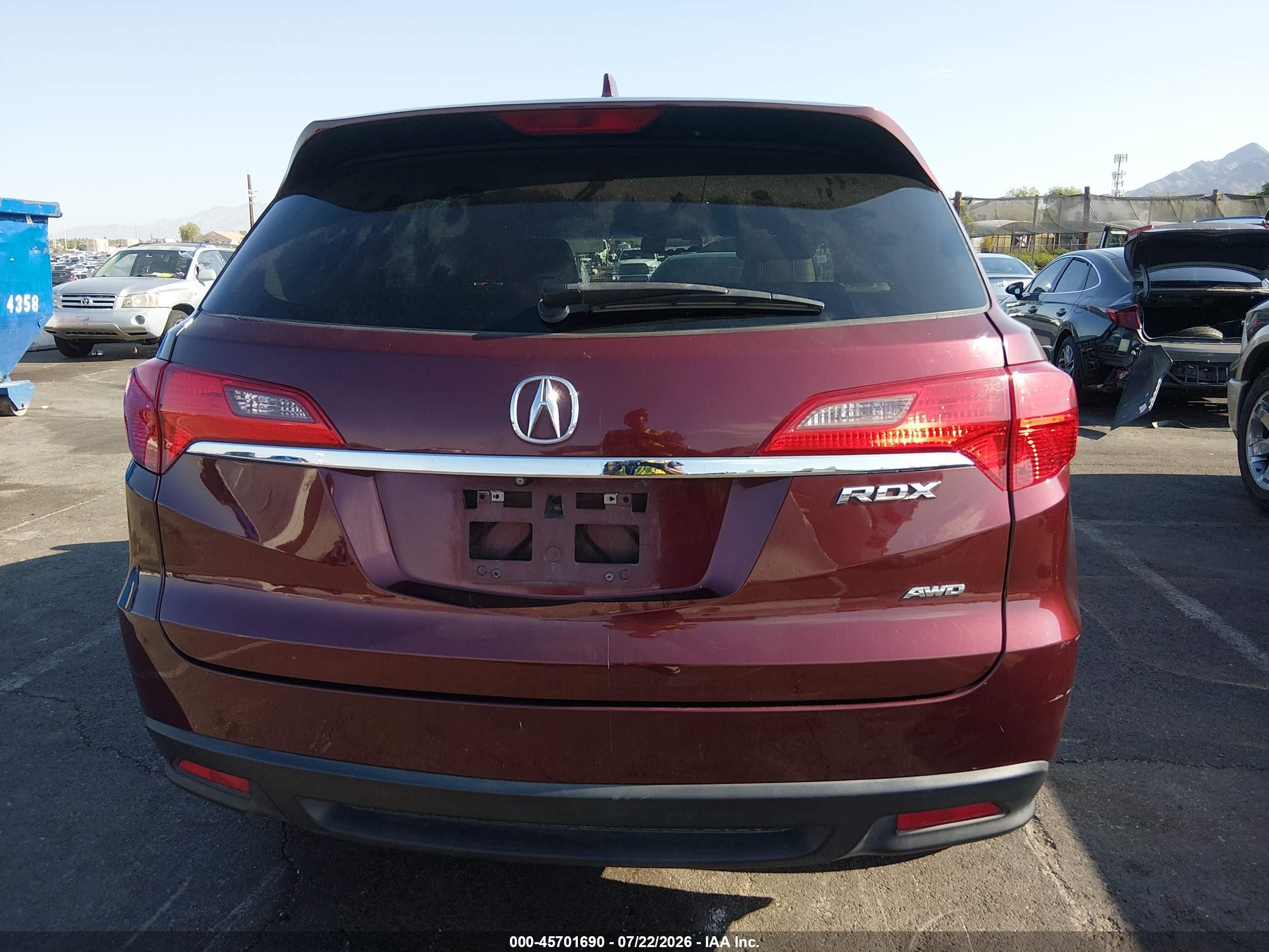 2014 Acura Rdx   Red vin: 5J8TB4H59EL025291