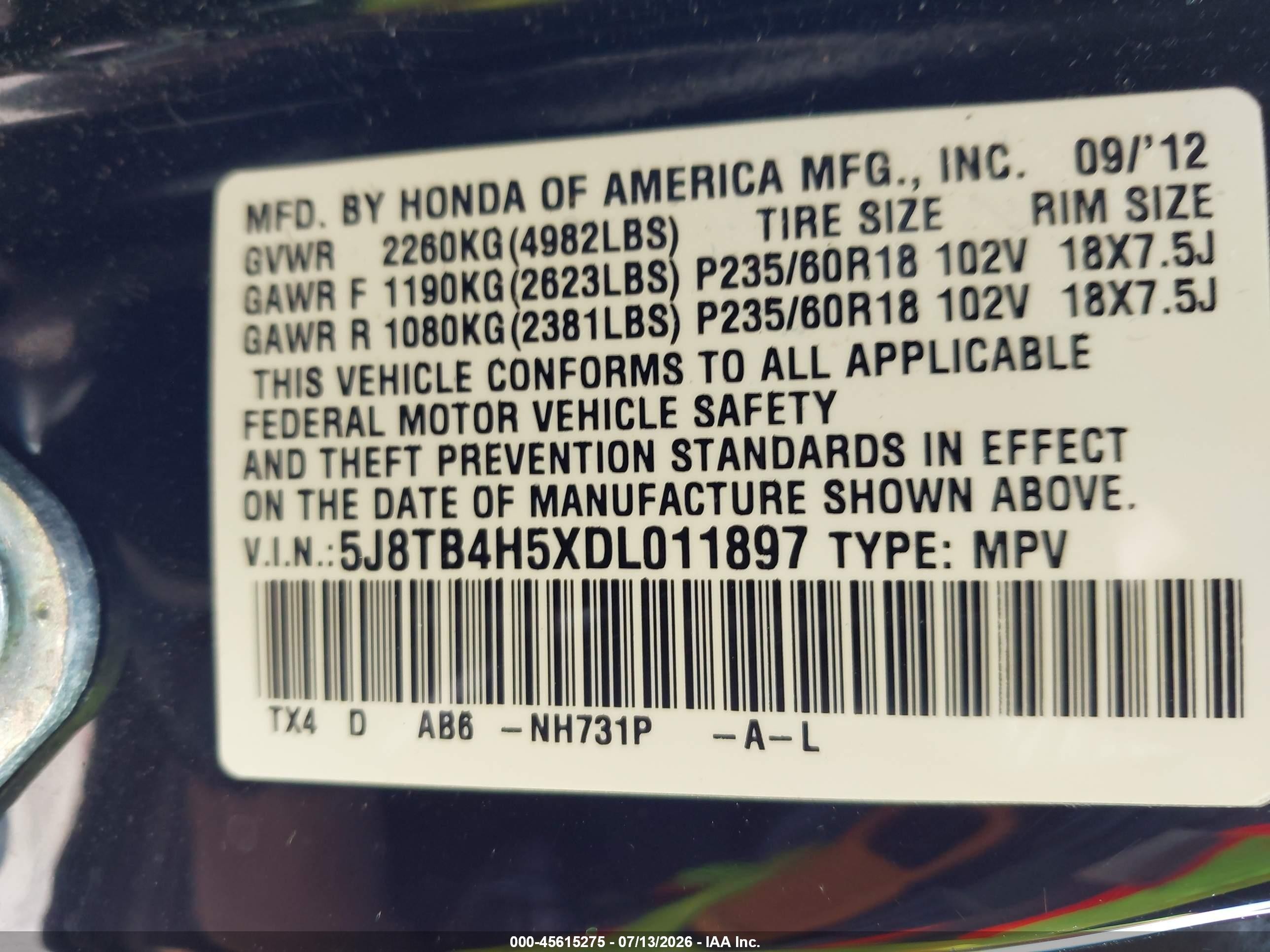 2013 Acura Rdx   Black vin: 5J8TB4H5XDL011897