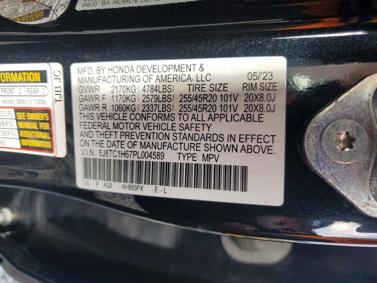 2023 Acura Rdx A-spec Black vin: 5J8TC1H67PL004589