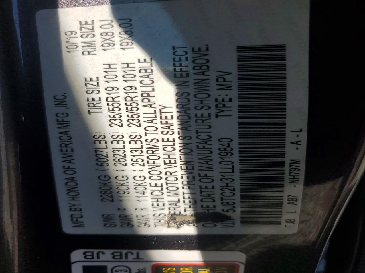 2020 Acura Rdx Gray vin: 5J8TC2H31LL019840