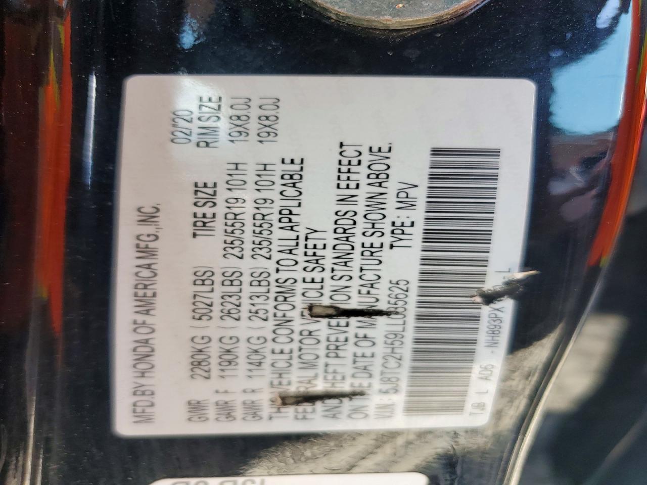 2020 Acura Rdx Technology Black vin: 5J8TC2H59LL035625