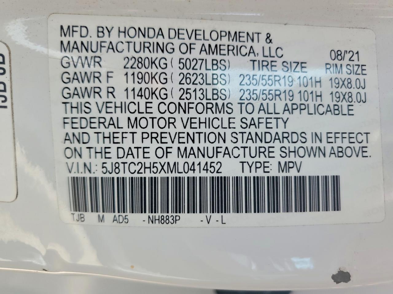 2021 Acura Rdx Technology White vin: 5J8TC2H5XML041452