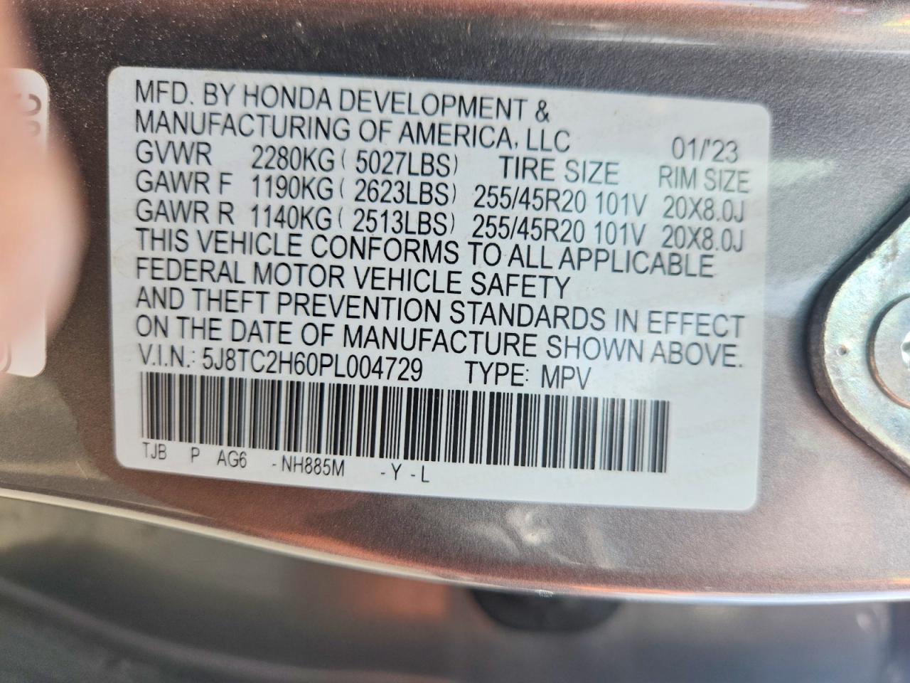 2023 Acura Rdx A-spec Gray vin: 5J8TC2H60PL004729