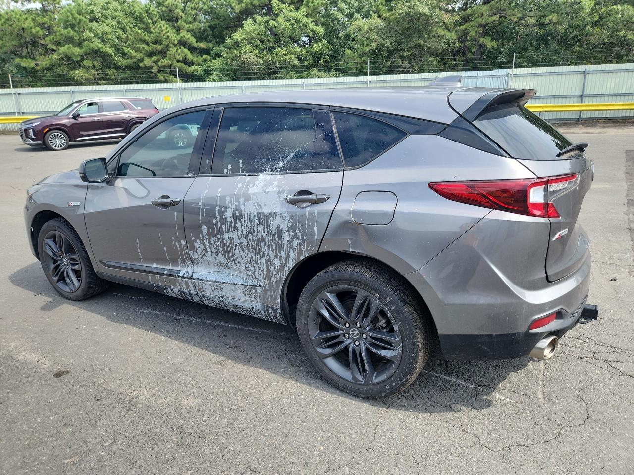 2023 Acura Rdx A-spec Gray vin: 5J8TC2H60PL004729 Damage: Left Qtr Panel, Dent(S) W/ Paint Dmg, 5 To 6 Inches