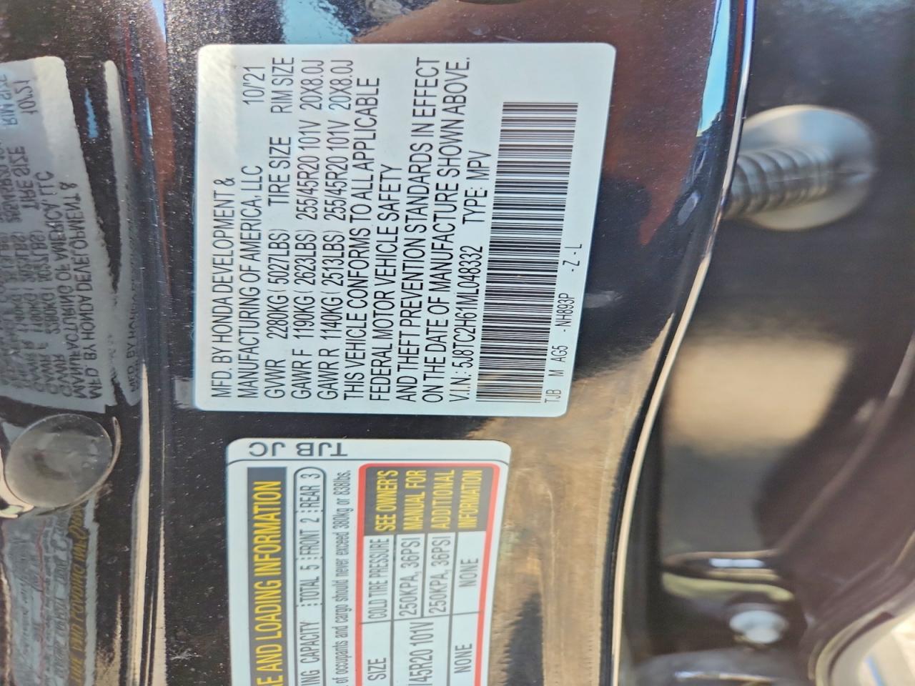2021 Acura Rdx A-spec Black vin: 5J8TC2H61ML048332