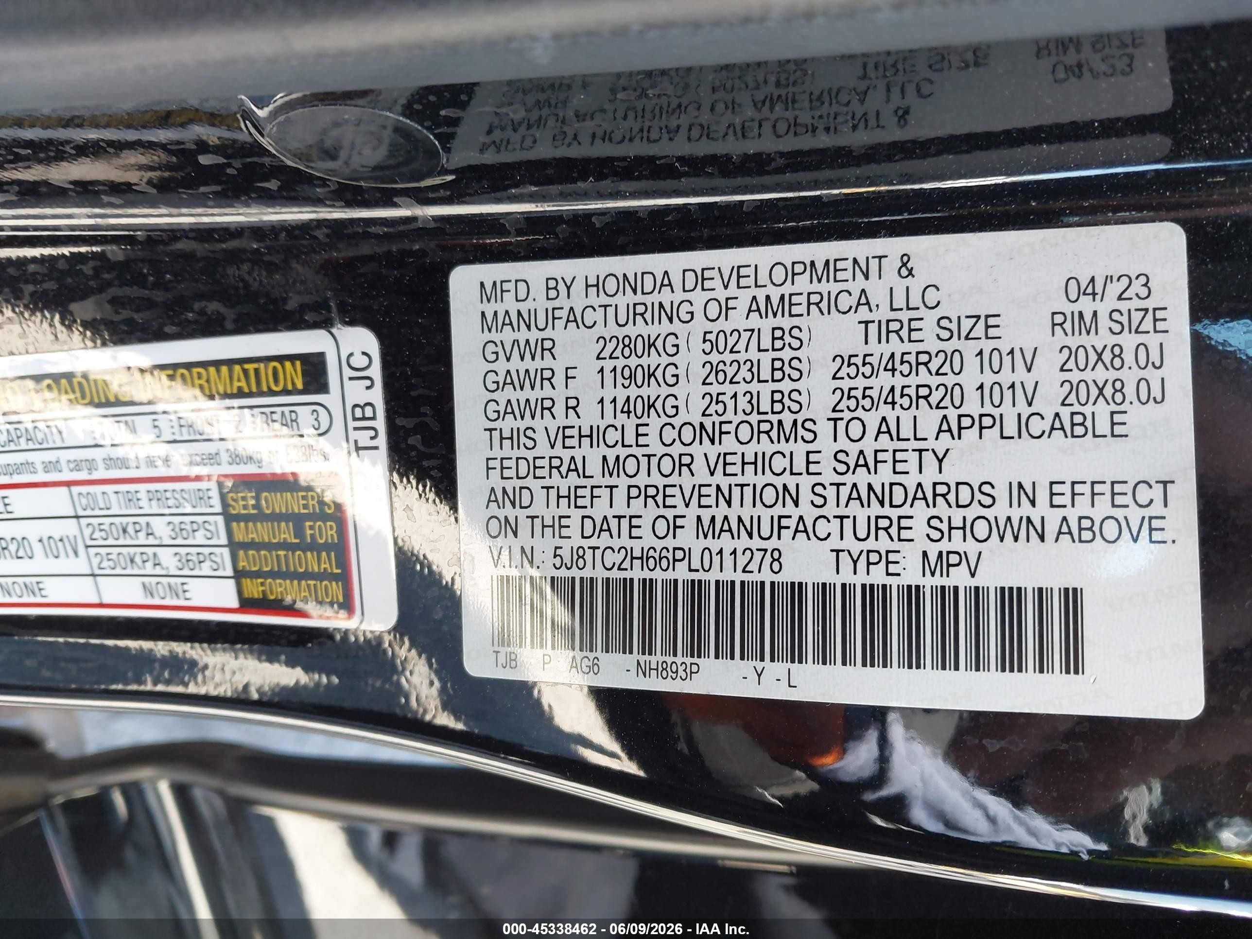 2023 Acura Rdx A-spec Package Black vin: 5J8TC2H66PL011278