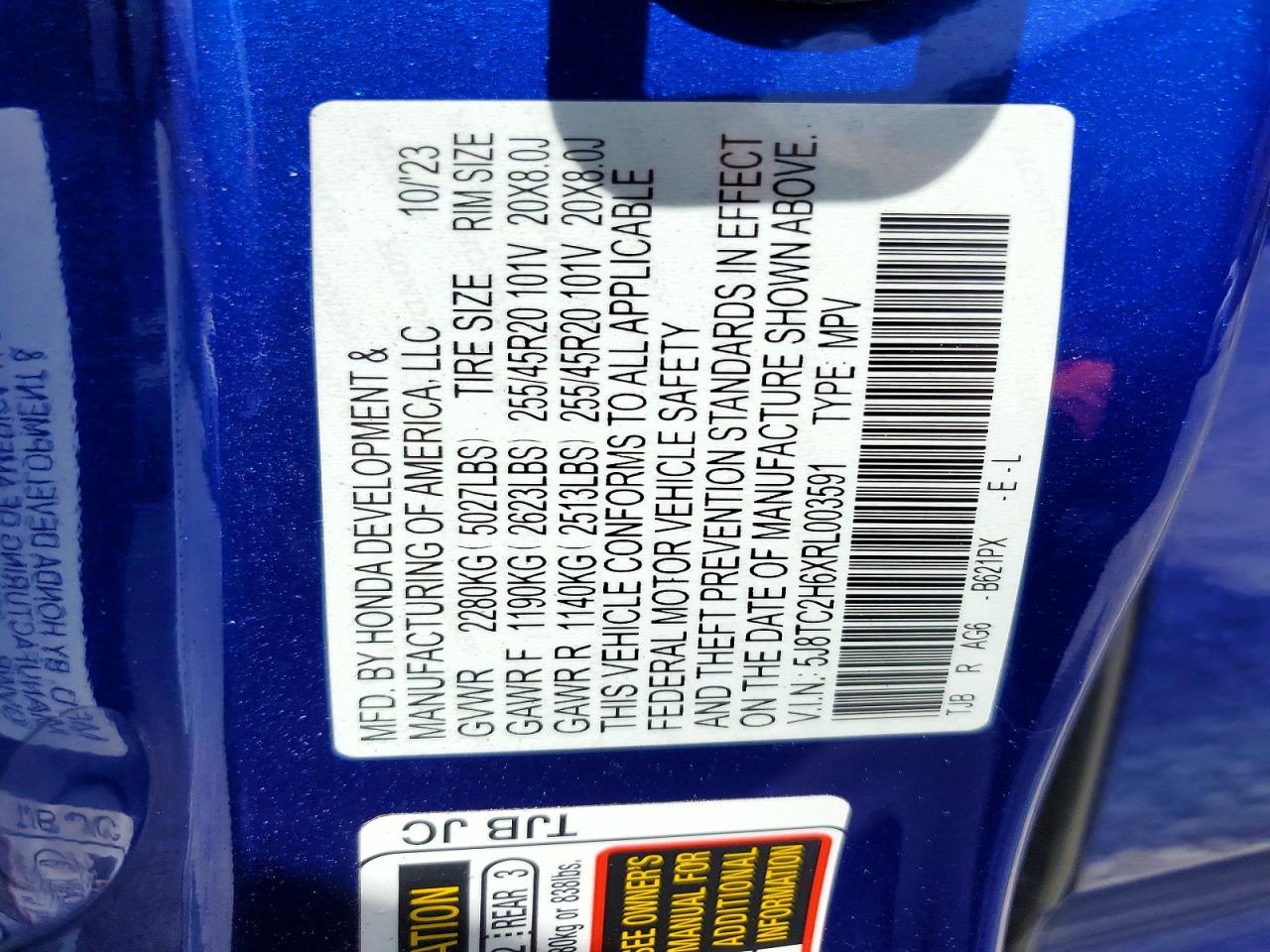 2024 Acura Rdx A-spec Blue vin: 5J8TC2H6XRL003591
