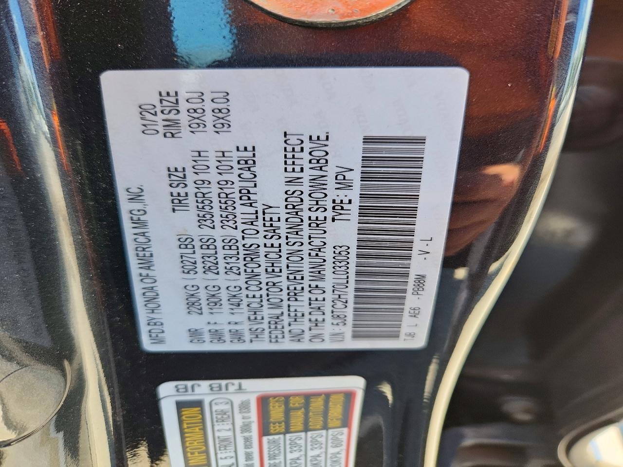 2020 Acura Rdx Advance Черный vin: 5J8TC2H70LL033053