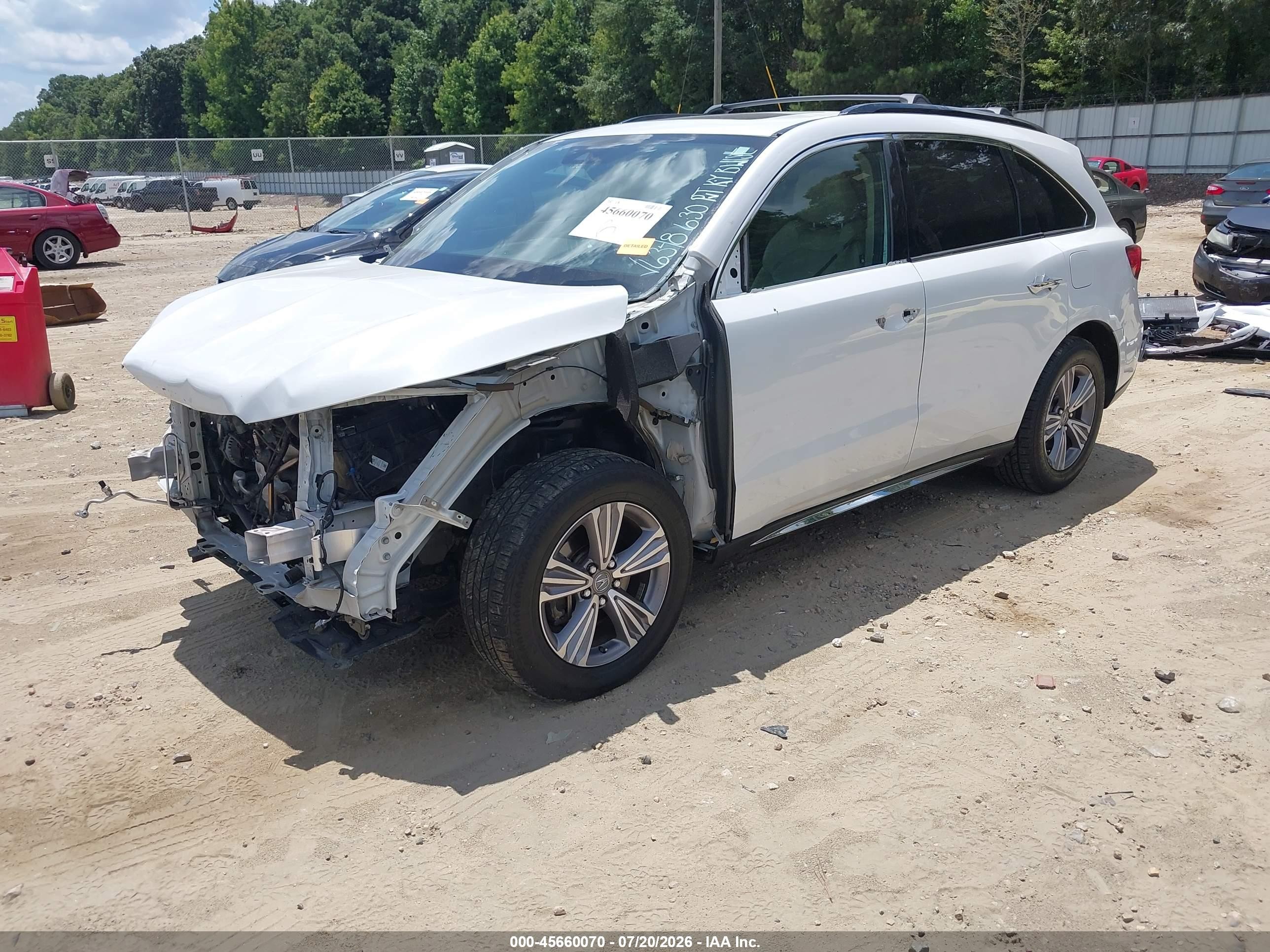 2020 Acura Mdx Standard White vin: 5J8YD3H33LL016348