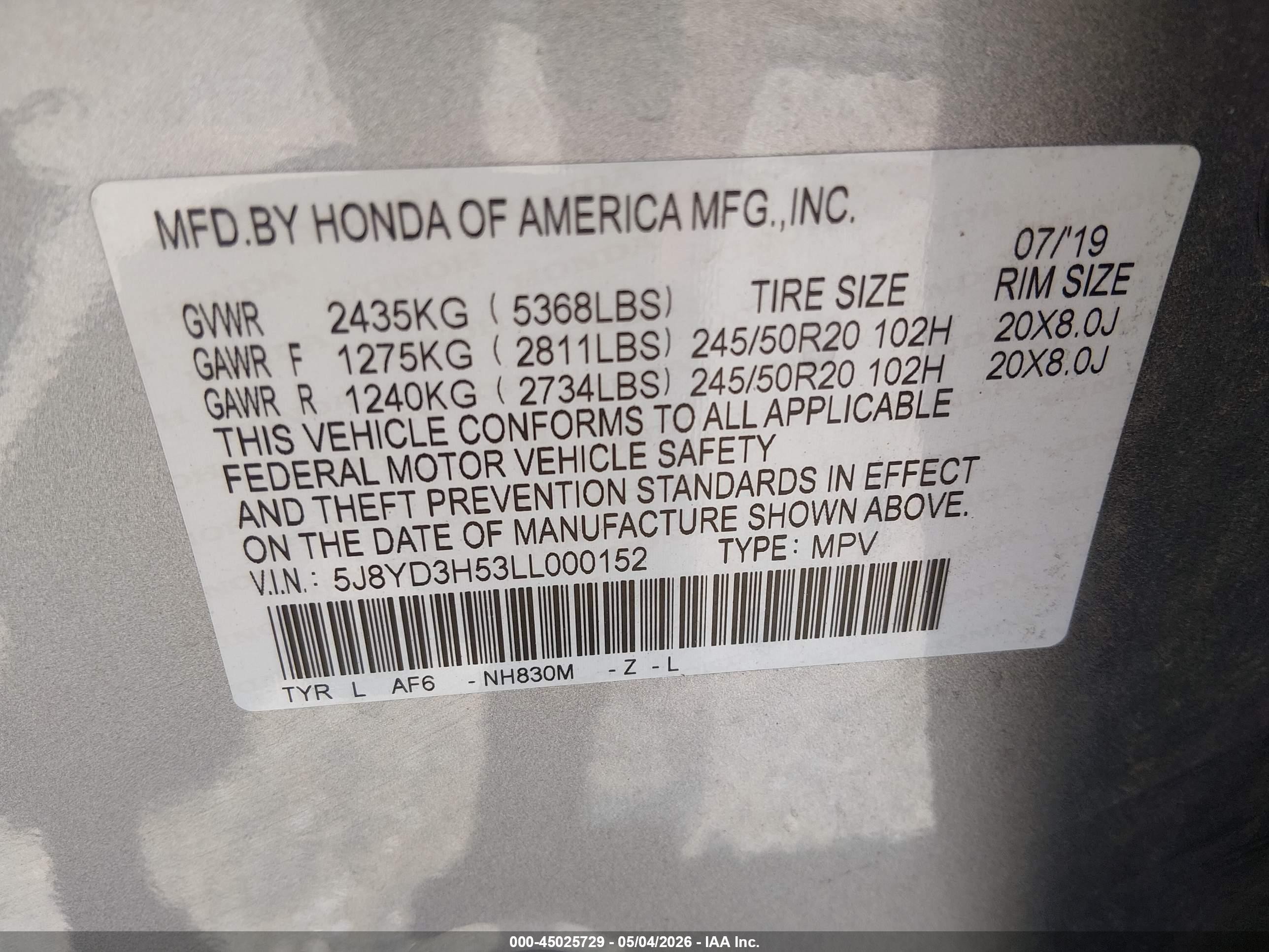 2020 Acura Mdx Technology Package Silver vin: 5J8YD3H53LL000152