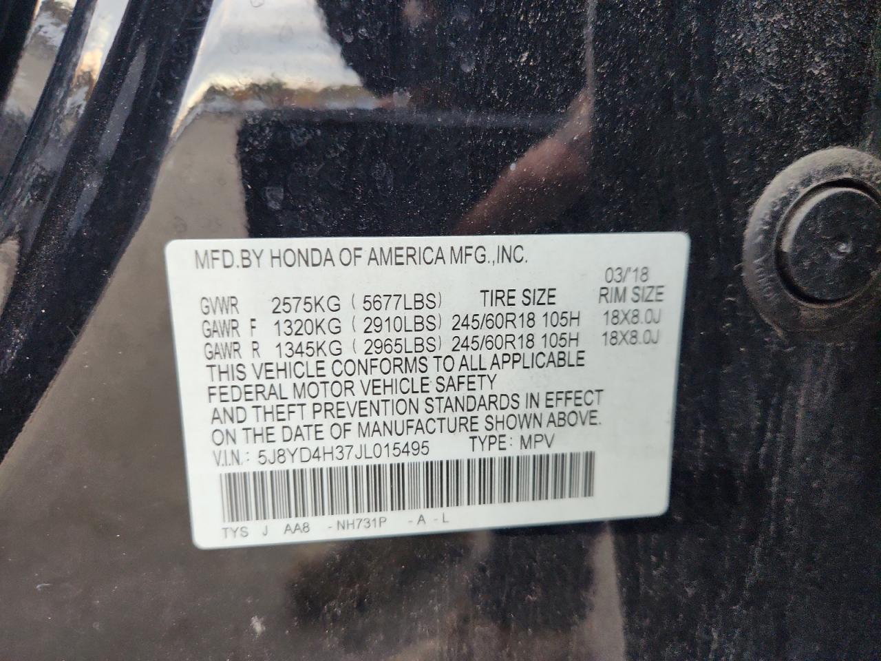 2018 Acura Mdx Черный vin: 5J8YD4H37JL015495