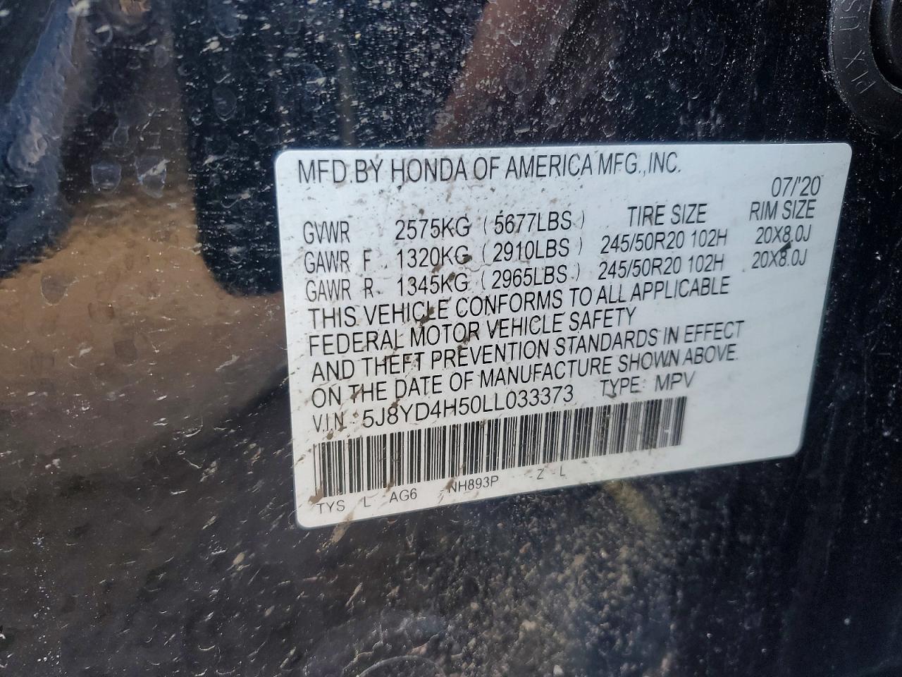 2020 Acura Mdx Technology Black vin: 5J8YD4H50LL033373
