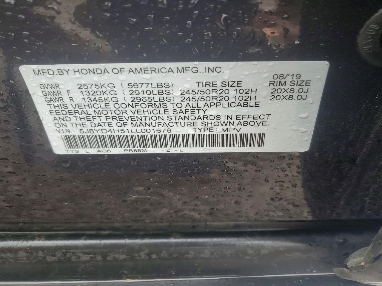 2020 Acura Mdx Technology Charcoal vin: 5J8YD4H51LL001676