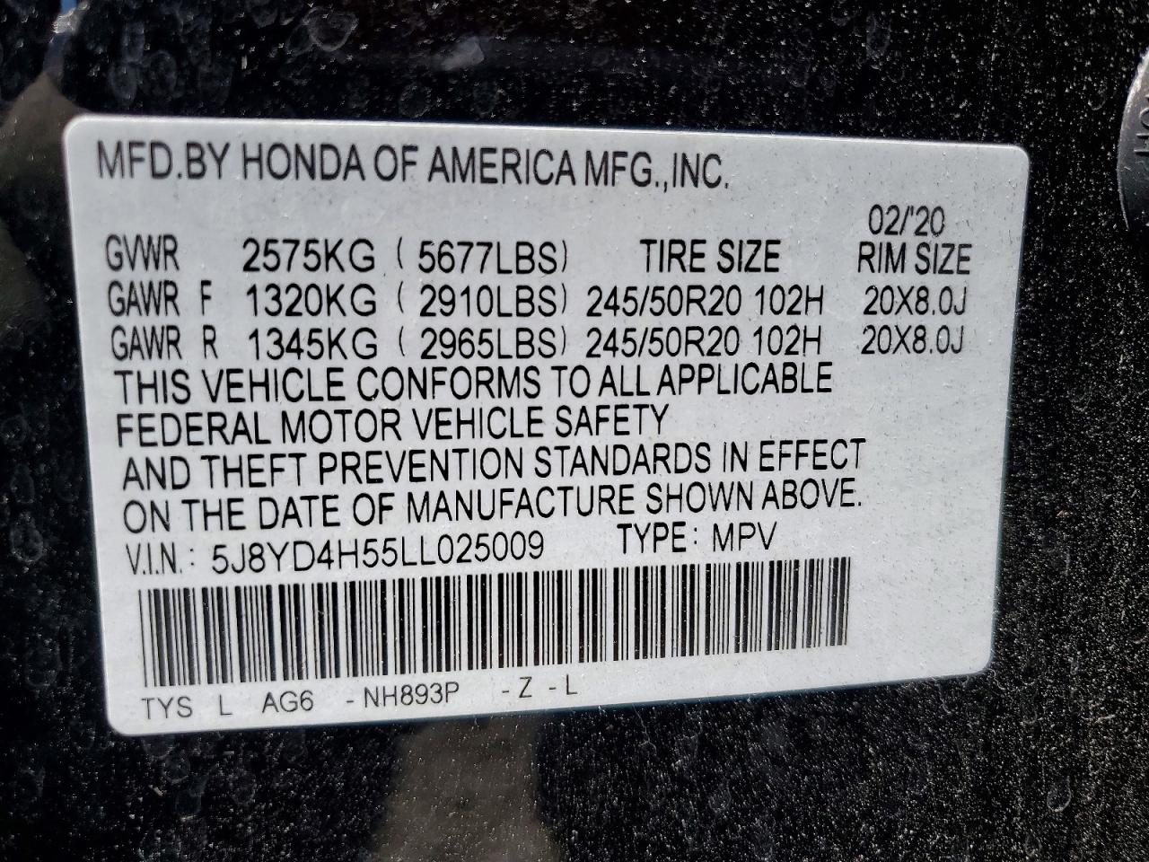 2020 Acura Mdx Technology Black vin: 5J8YD4H55LL025009