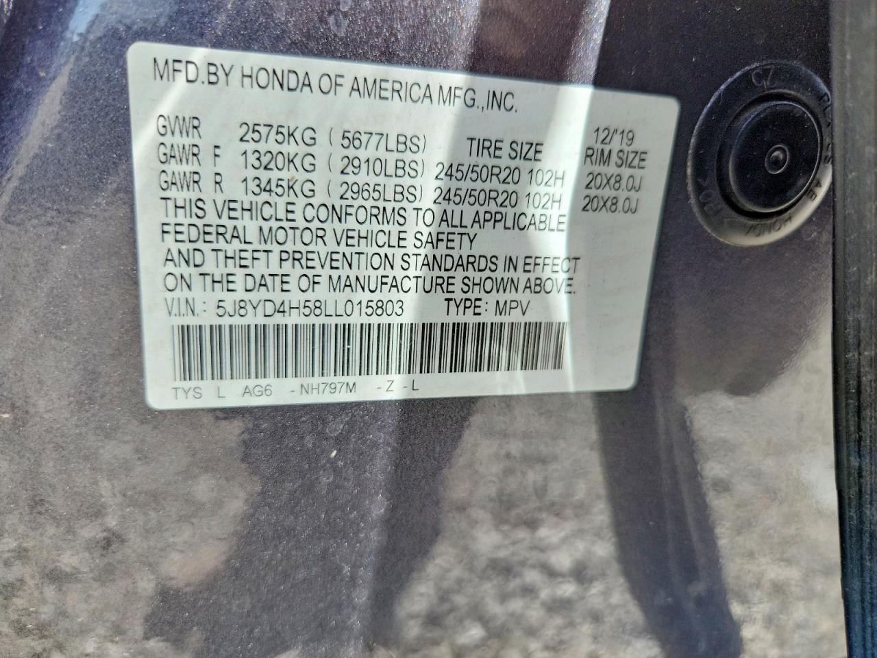 2020 Acura Mdx Technology Gray vin: 5J8YD4H58LL015803