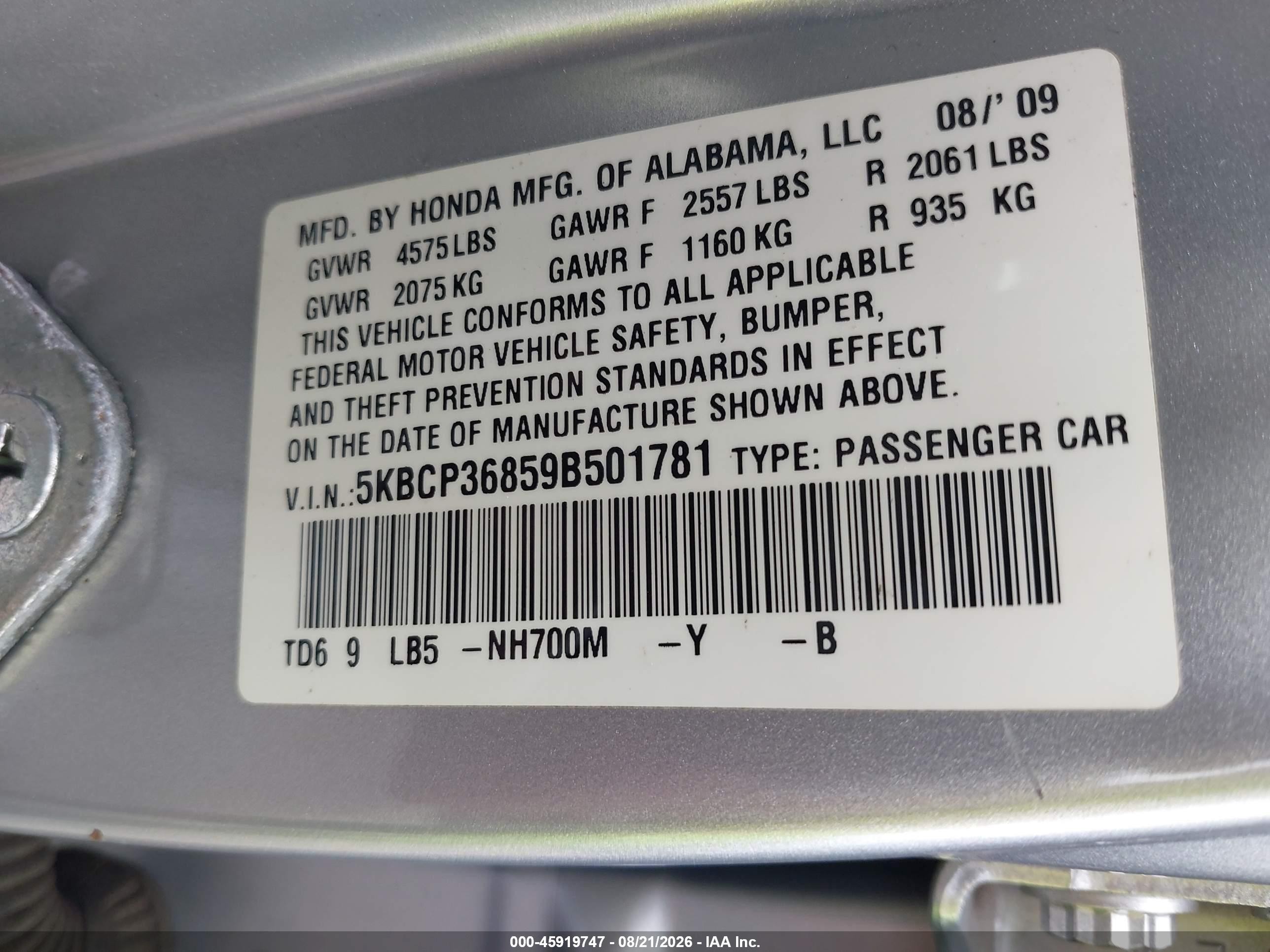 2009 Honda Accord 3.5 Ex-l Серебряный vin: 5KBCP36859B501781