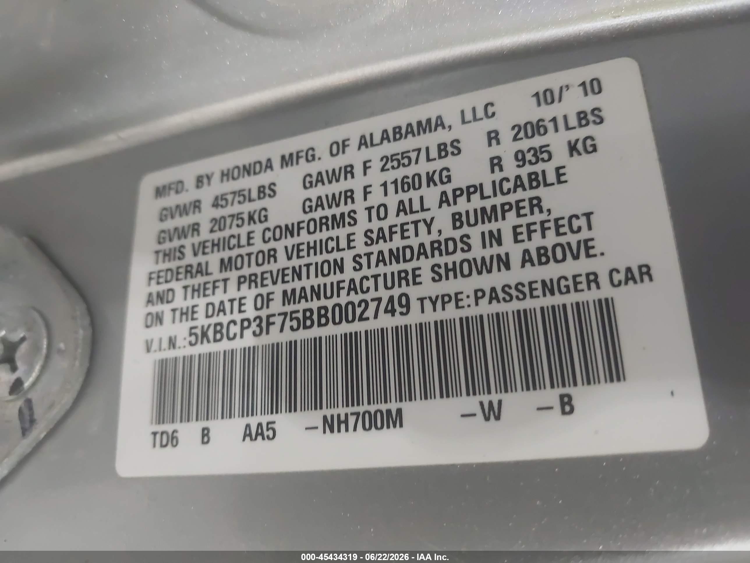 2011 Honda Accord 3.5 Ex Gray vin: 5KBCP3F75BB002749