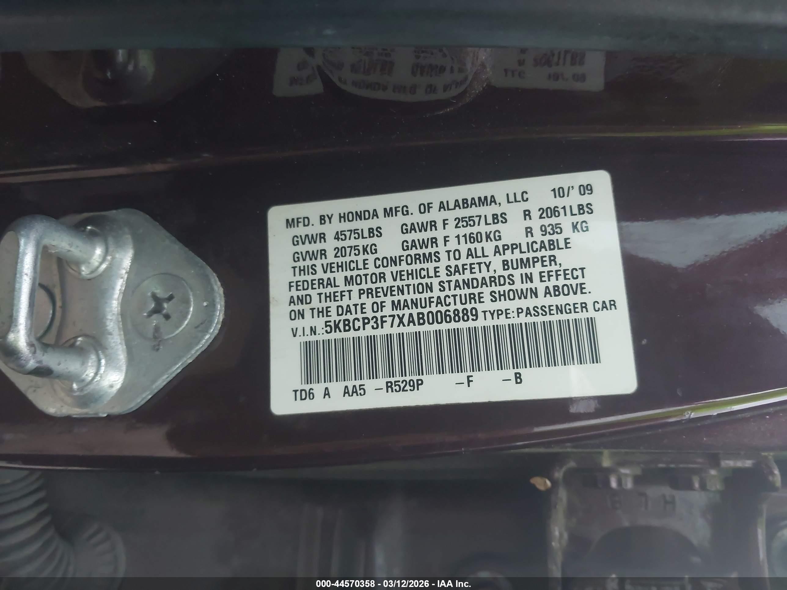 2010 Honda Accord 3.5 Ex Purple vin: 5KBCP3F7XAB006889