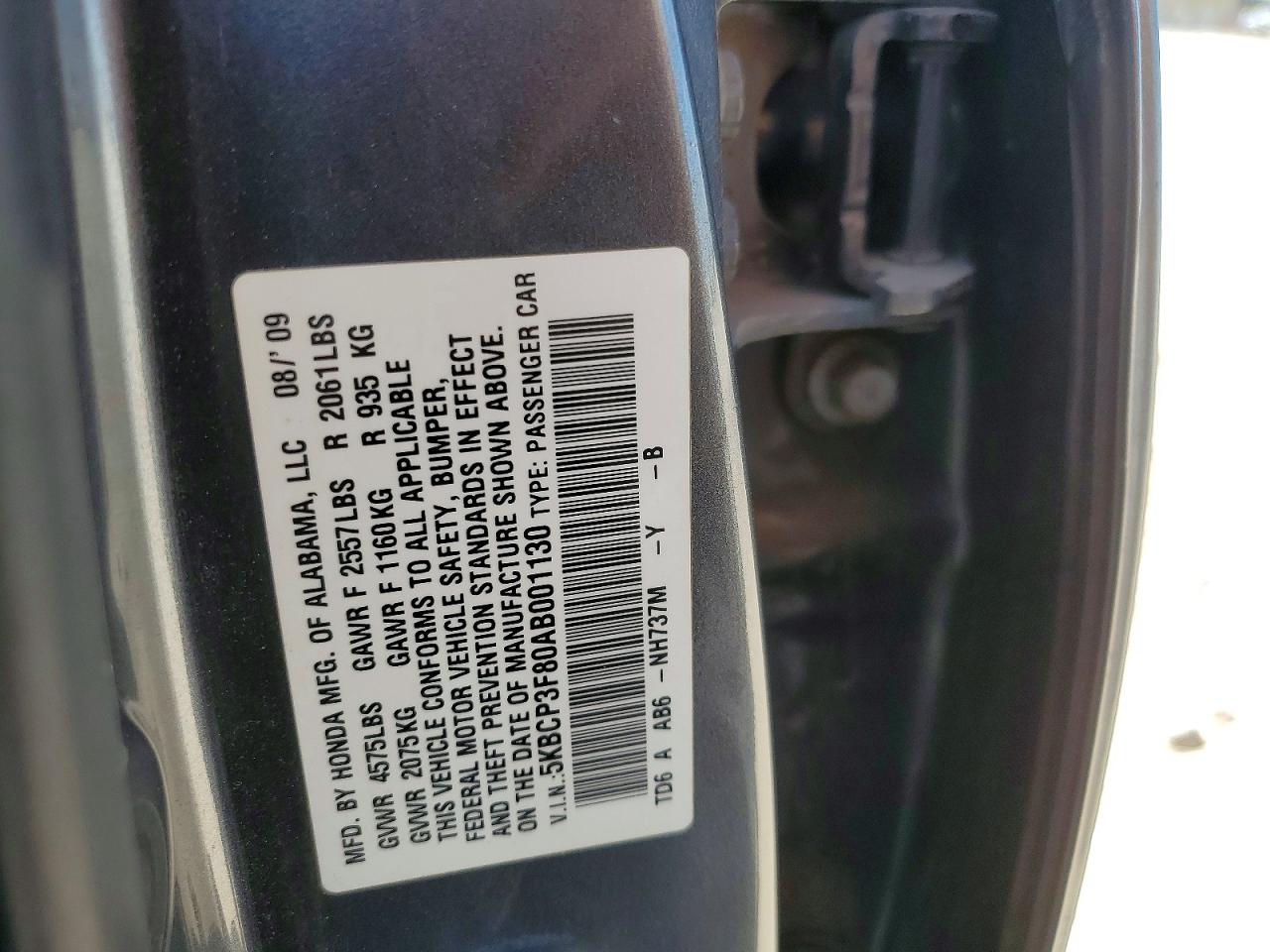 2010 Honda Accord Exl Gray vin: 5KBCP3F80AB001130