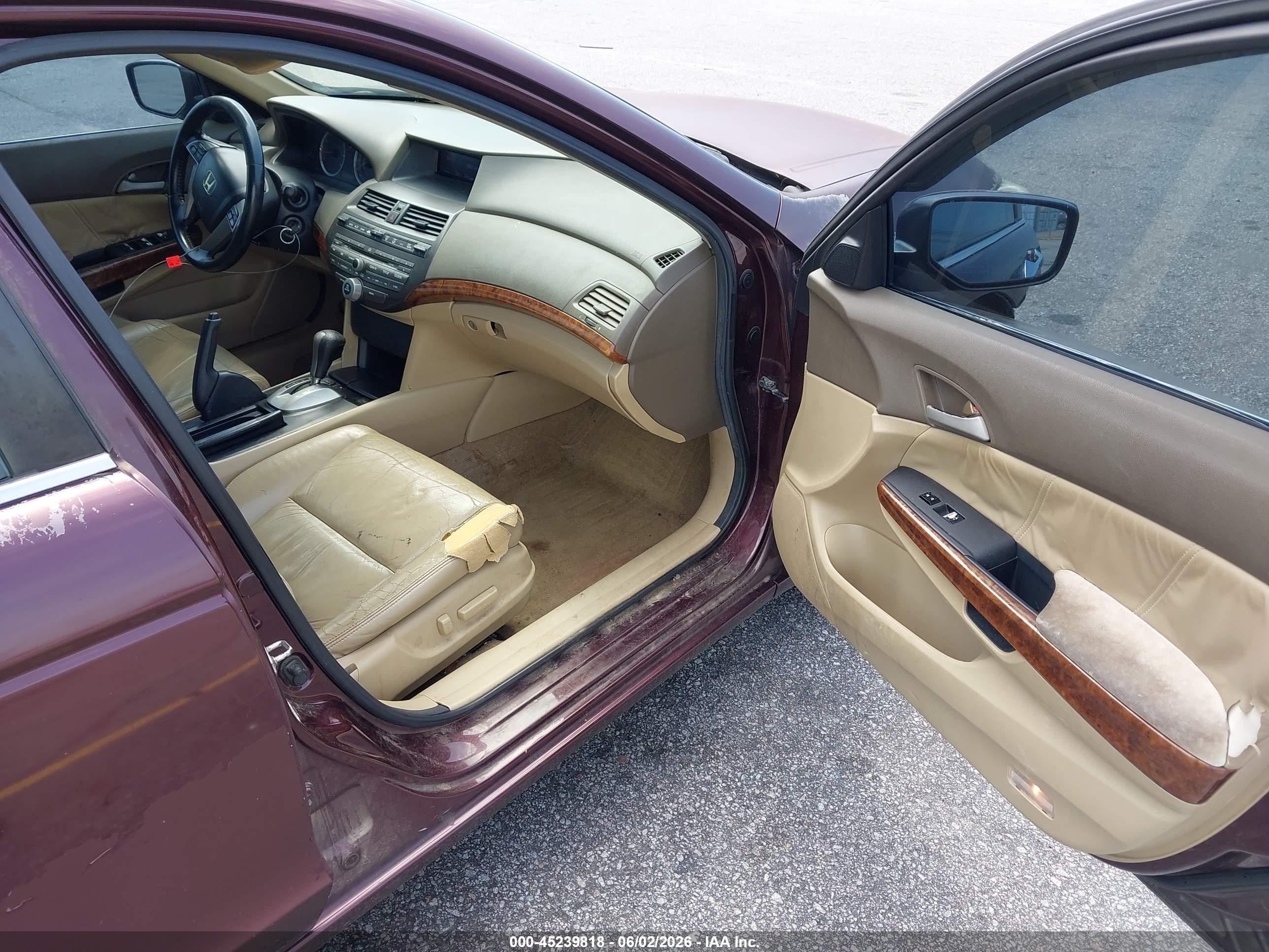 2010 Honda Accord 3.5 Ex-l Темно-бордовый vin: 5KBCP3F81AB009480