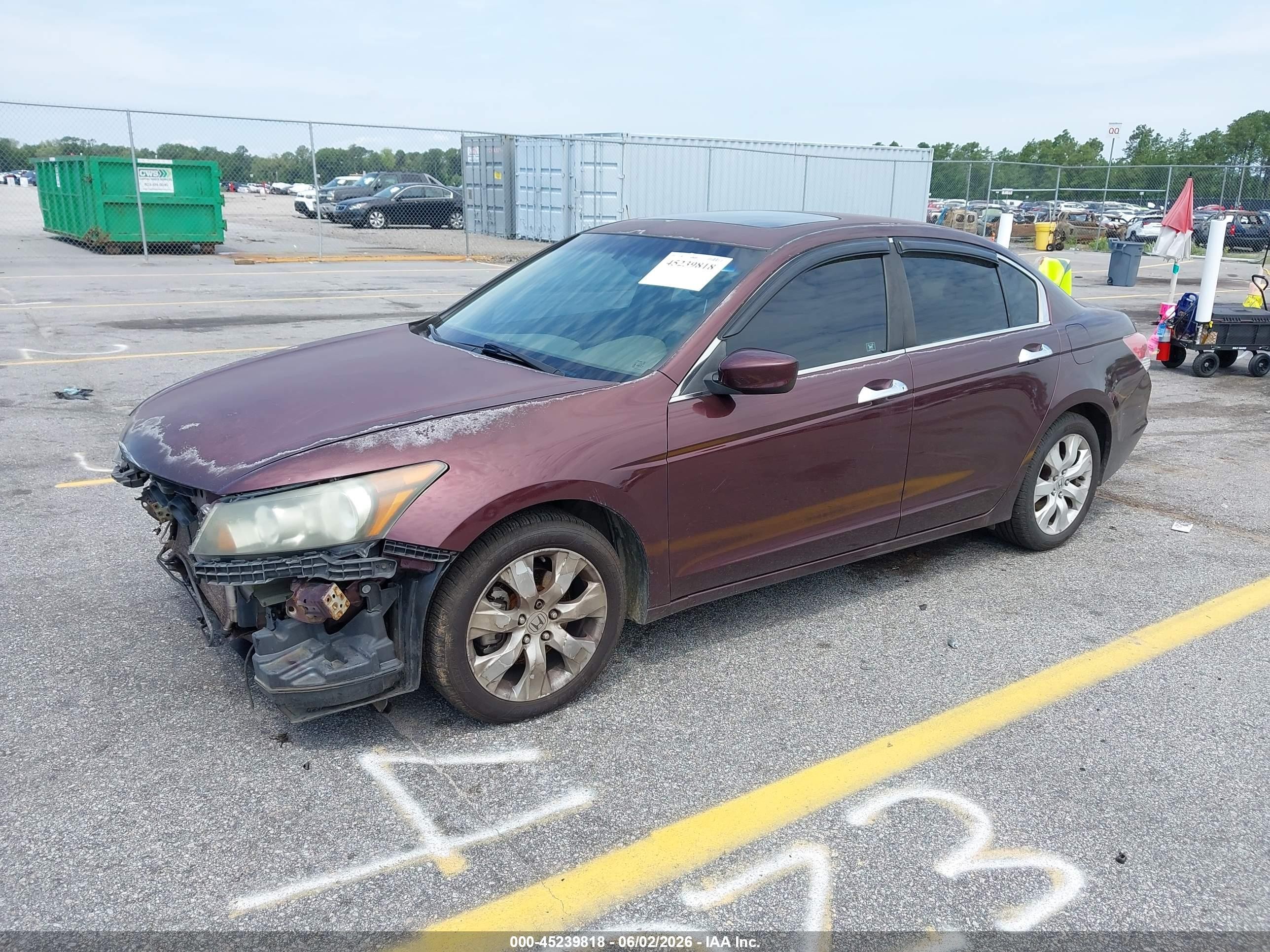 2010 Honda Accord 3.5 Ex-l Темно-бордовый vin: 5KBCP3F81AB009480