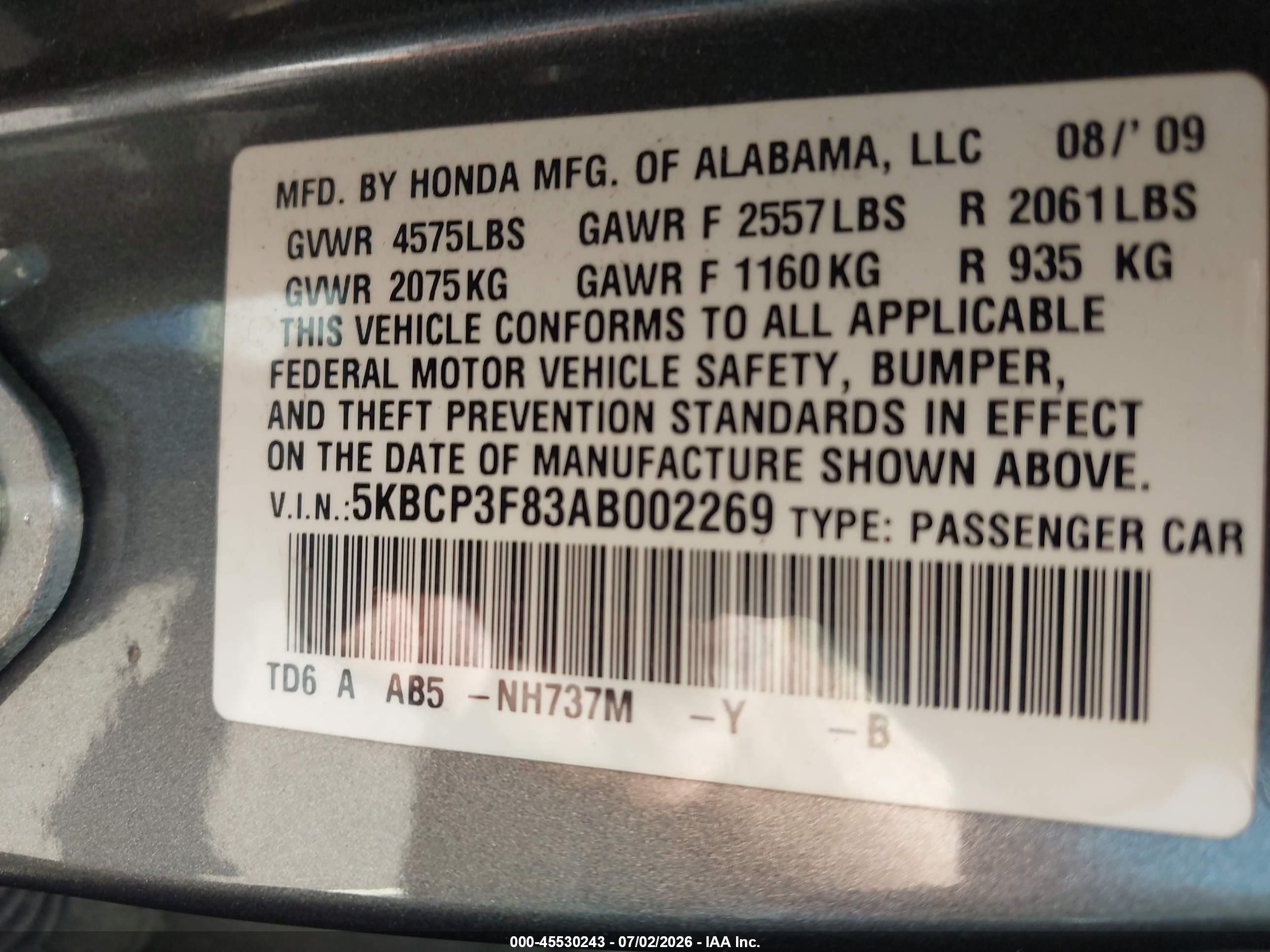 2010 Honda Accord 3.5 Ex-l Серый vin: 5KBCP3F83AB002269