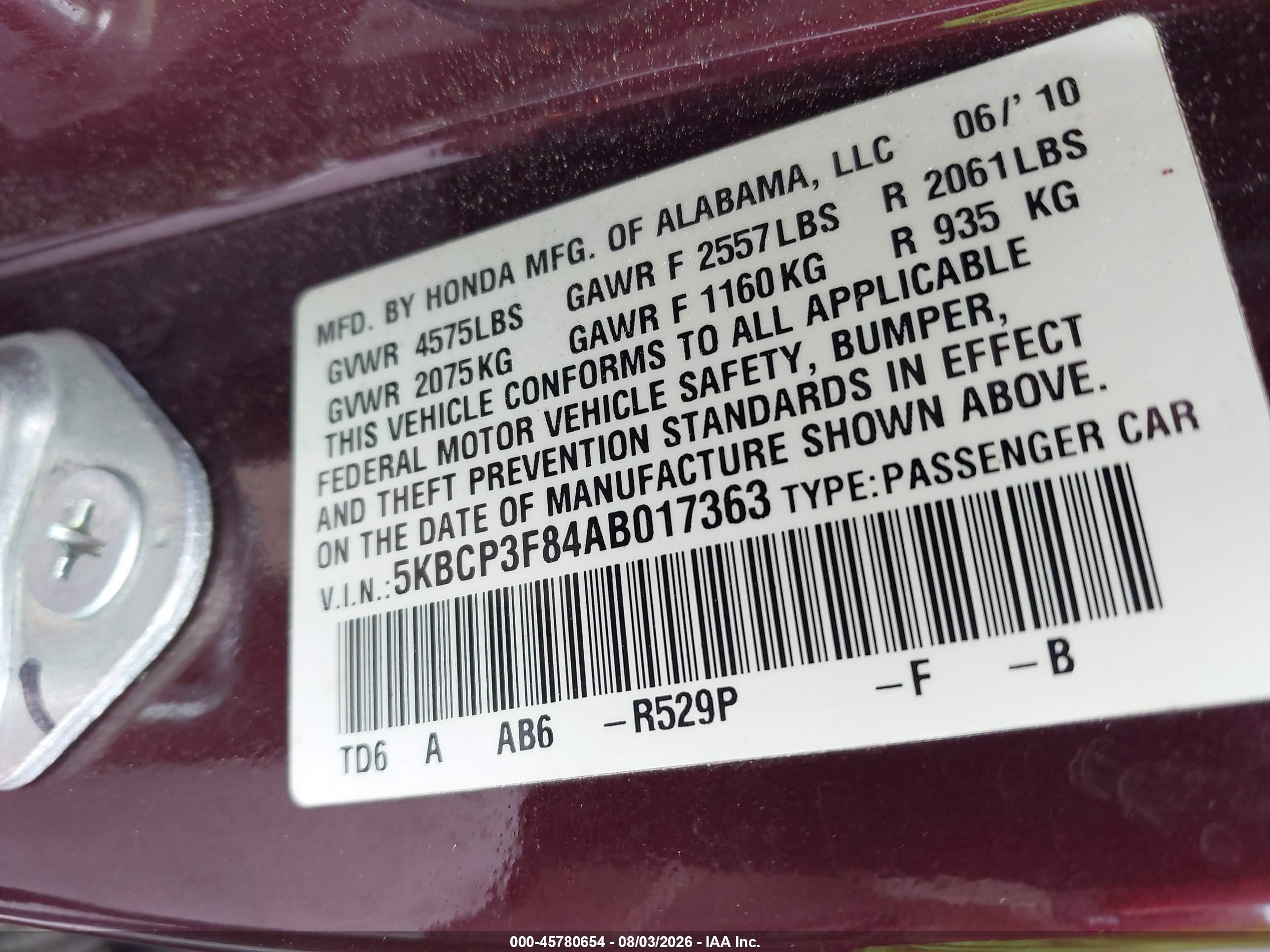 2010 Honda Accord 3.5 Ex-l Maroon vin: 5KBCP3F84AB017363