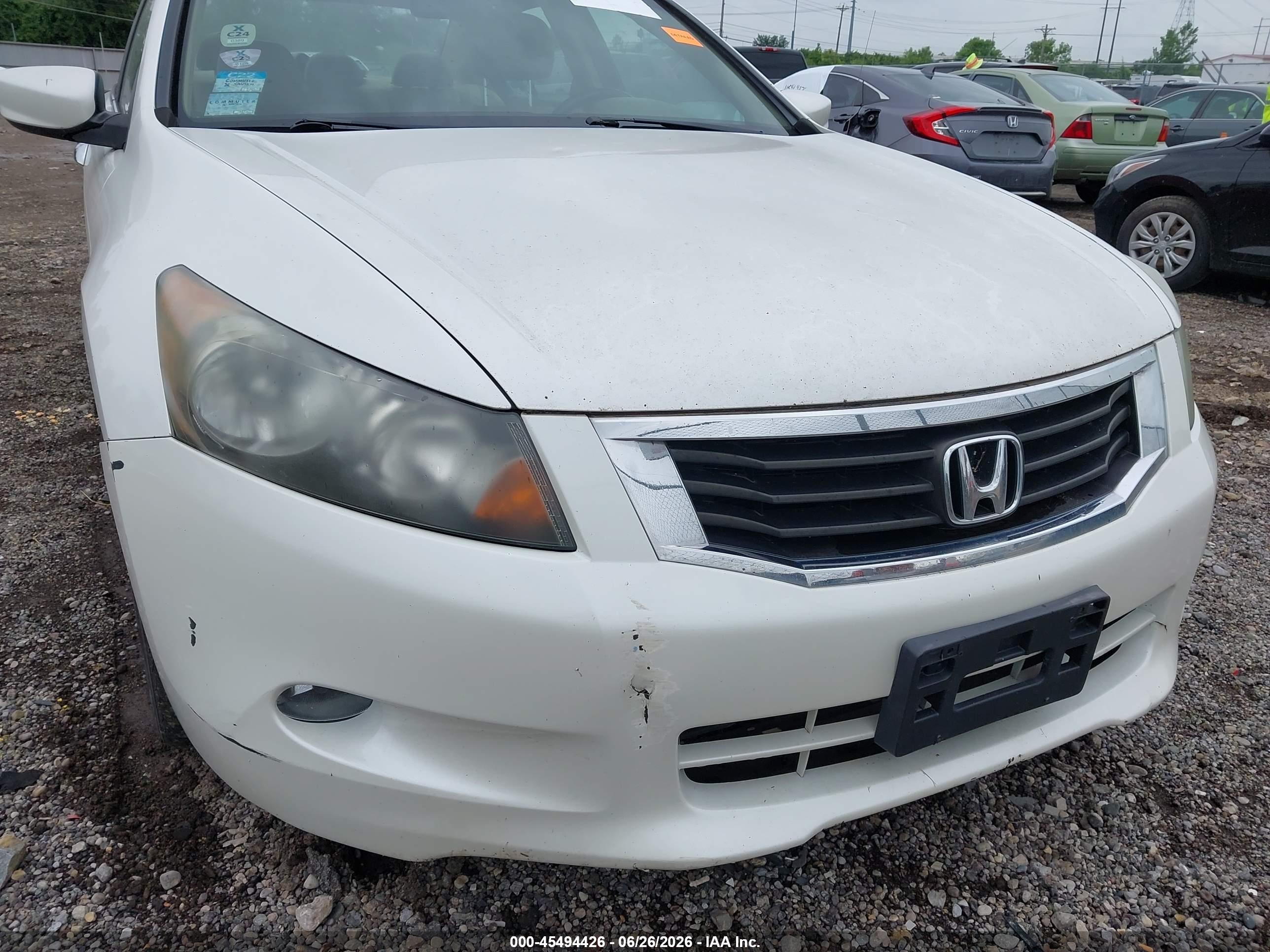 2010 Honda Accord 3.5 Ex-l White vin: 5KBCP3F85AB001687