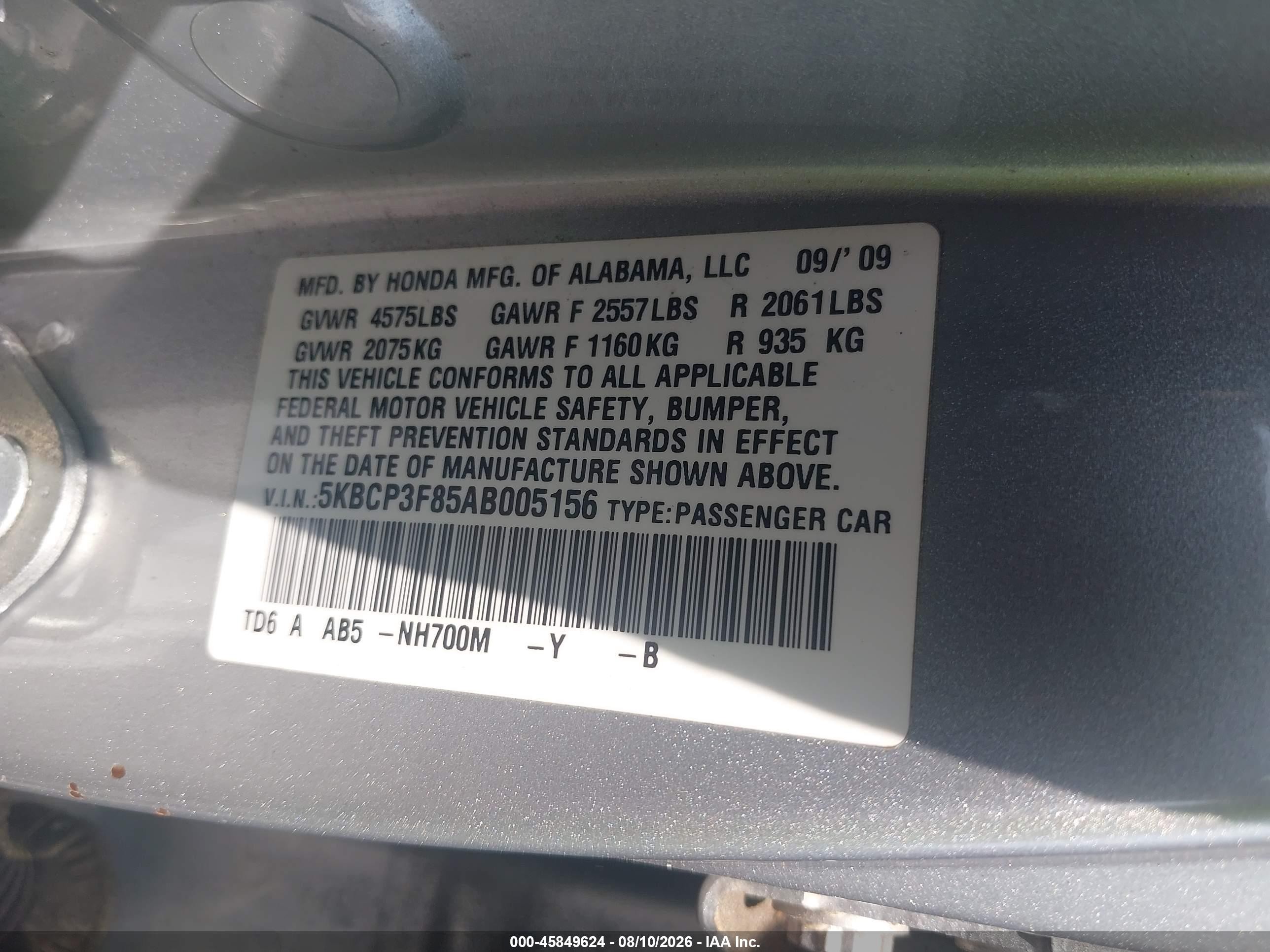 2010 Honda Accord 3.5 Ex-l Silver vin: 5KBCP3F85AB005156