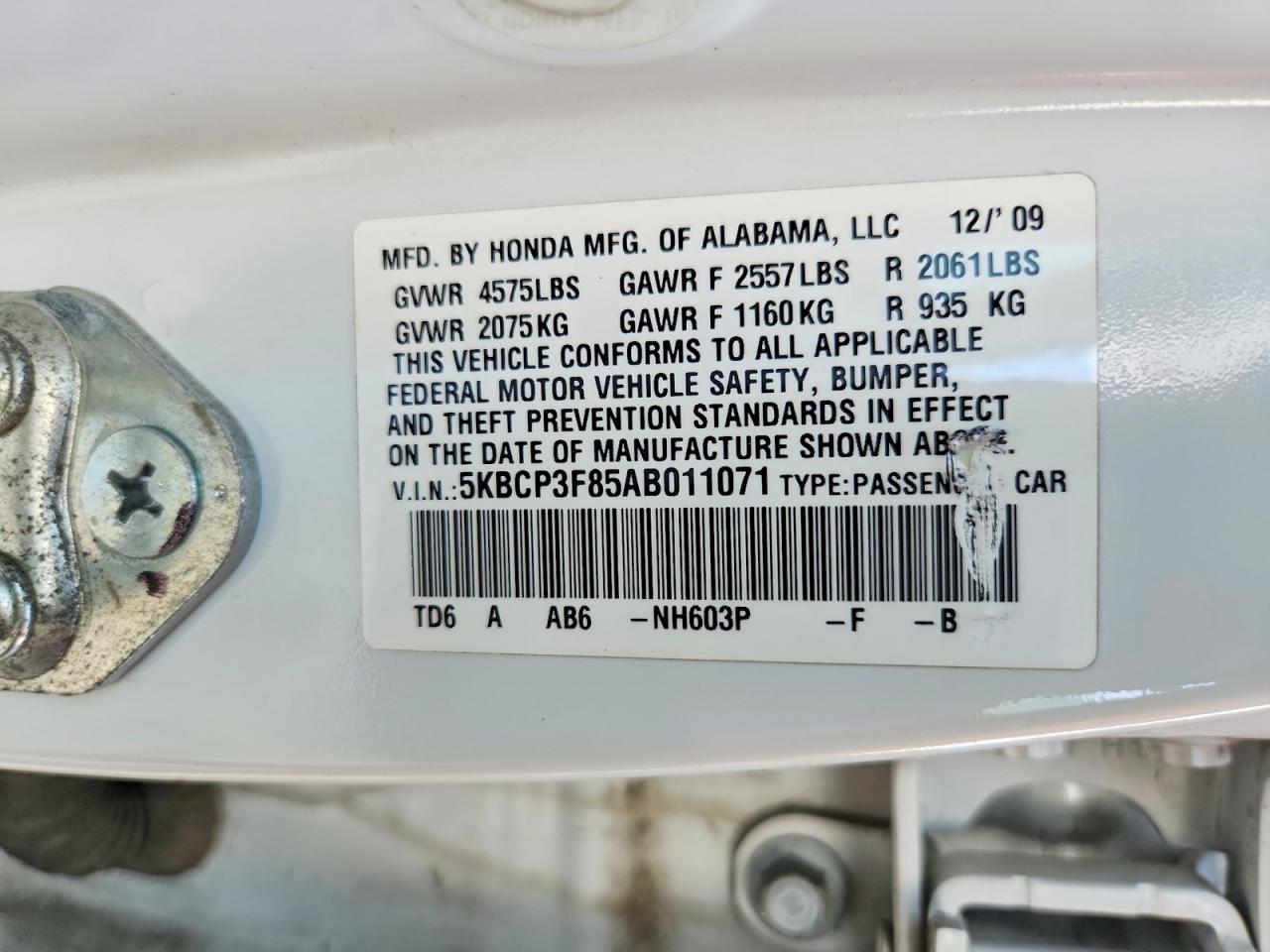 2010 Honda Accord Exl Белый vin: 5KBCP3F85AB011071