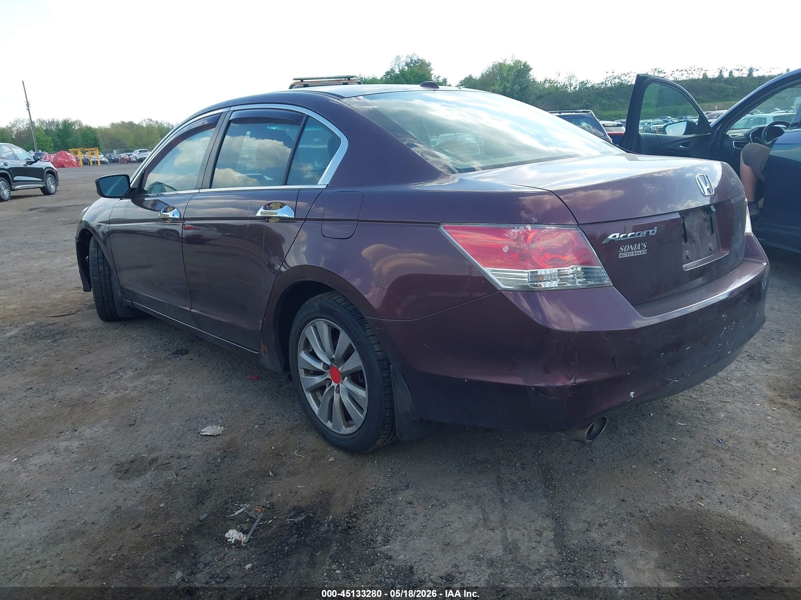 2010 Honda Accord 3.5 Ex-l Maroon vin: 5KBCP3F85AB011359
