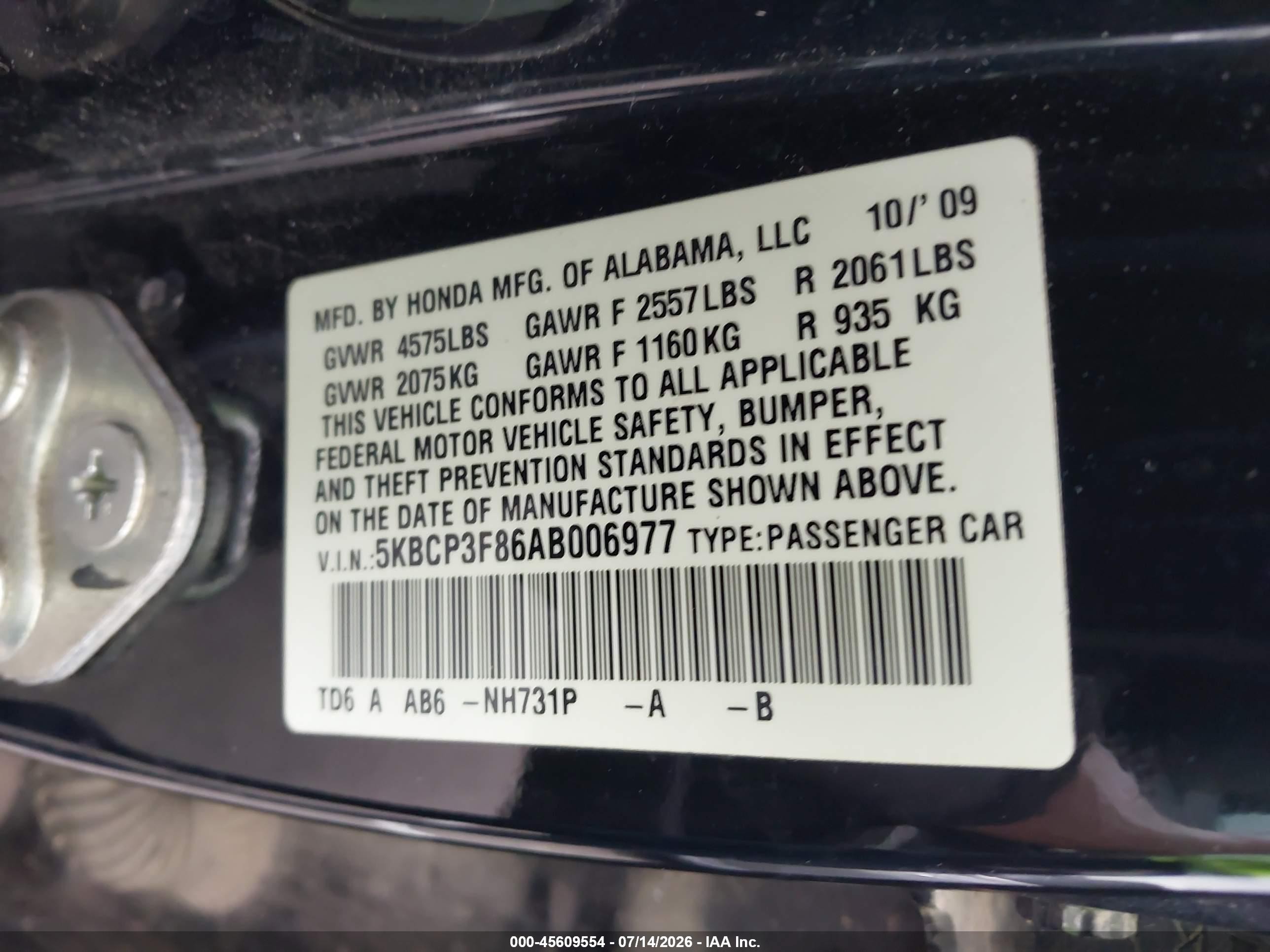 2010 Honda Accord 3.5 Ex-l Black vin: 5KBCP3F86AB006977