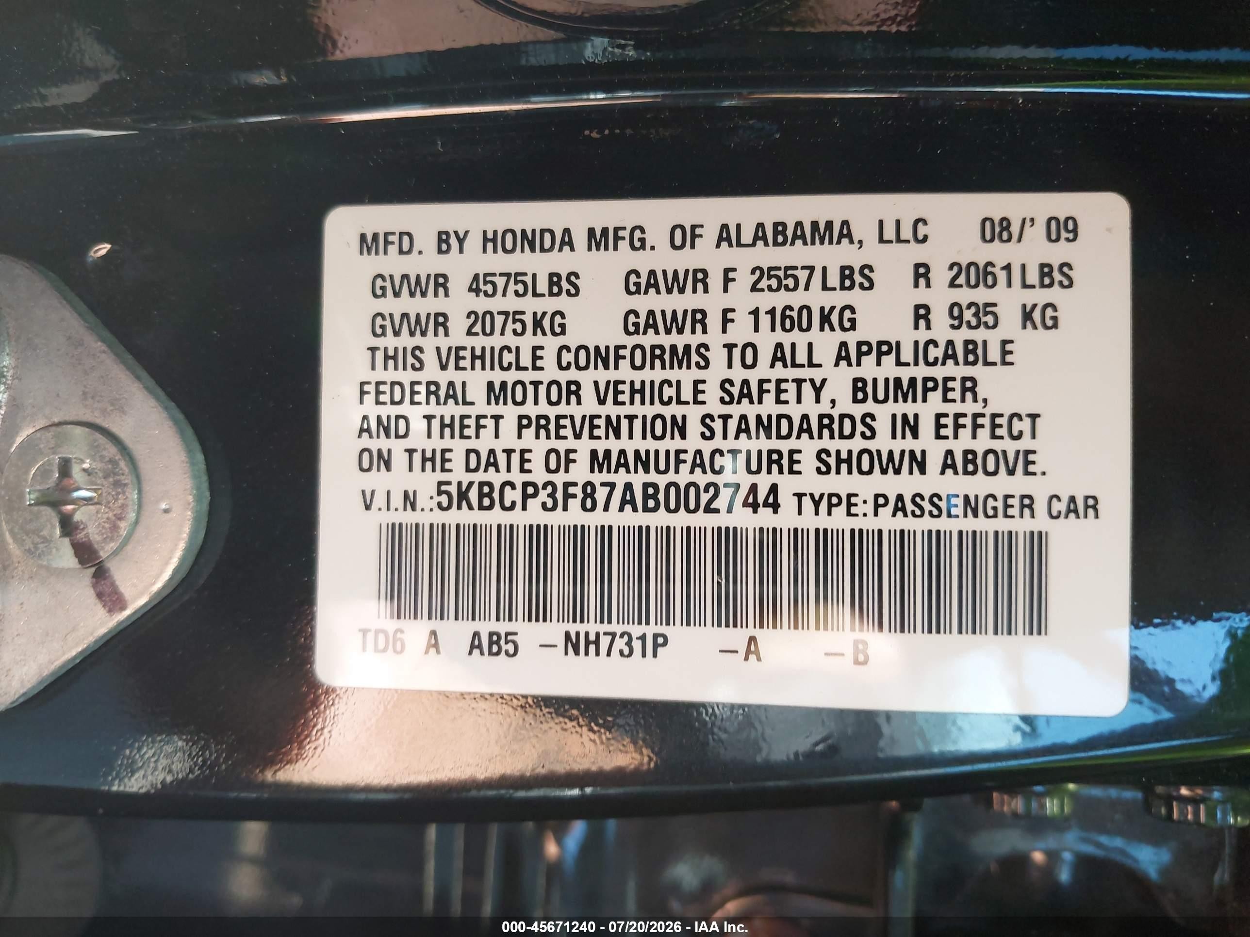 2010 Honda Accord 3.5 Ex-l Black vin: 5KBCP3F87AB002744